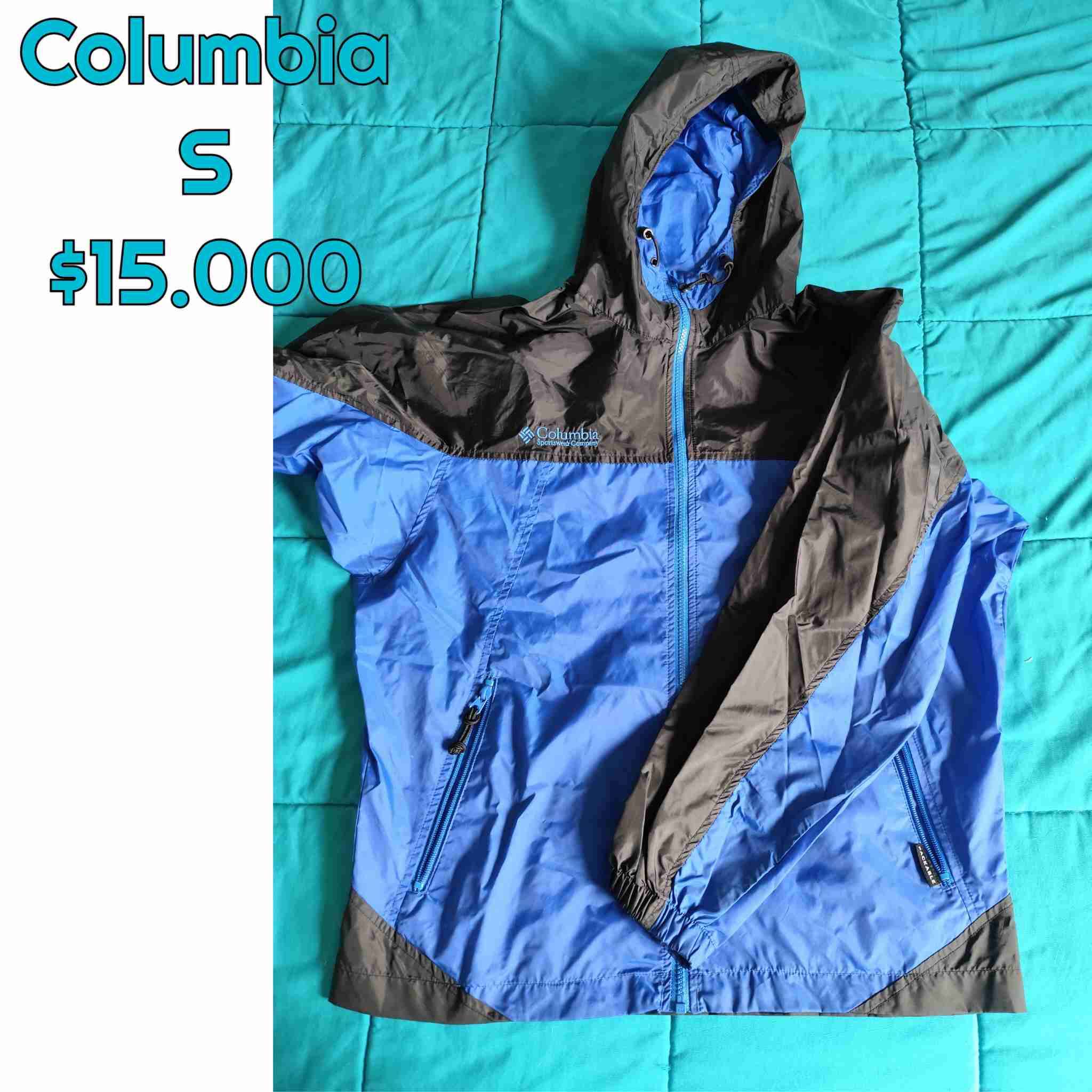 Cortaviento Columbia azul y negro