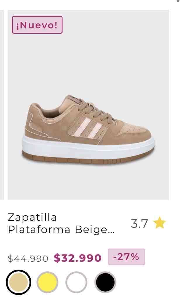 Zapatillas beige con franjas rosadas - miniatura 4