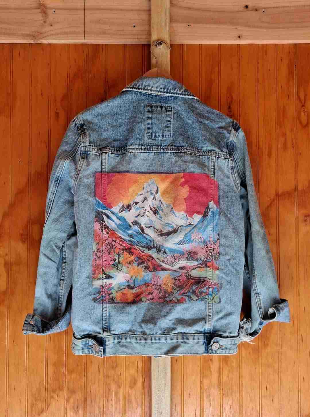 Chaqueta de mezclilla azul unisex - miniatura 2