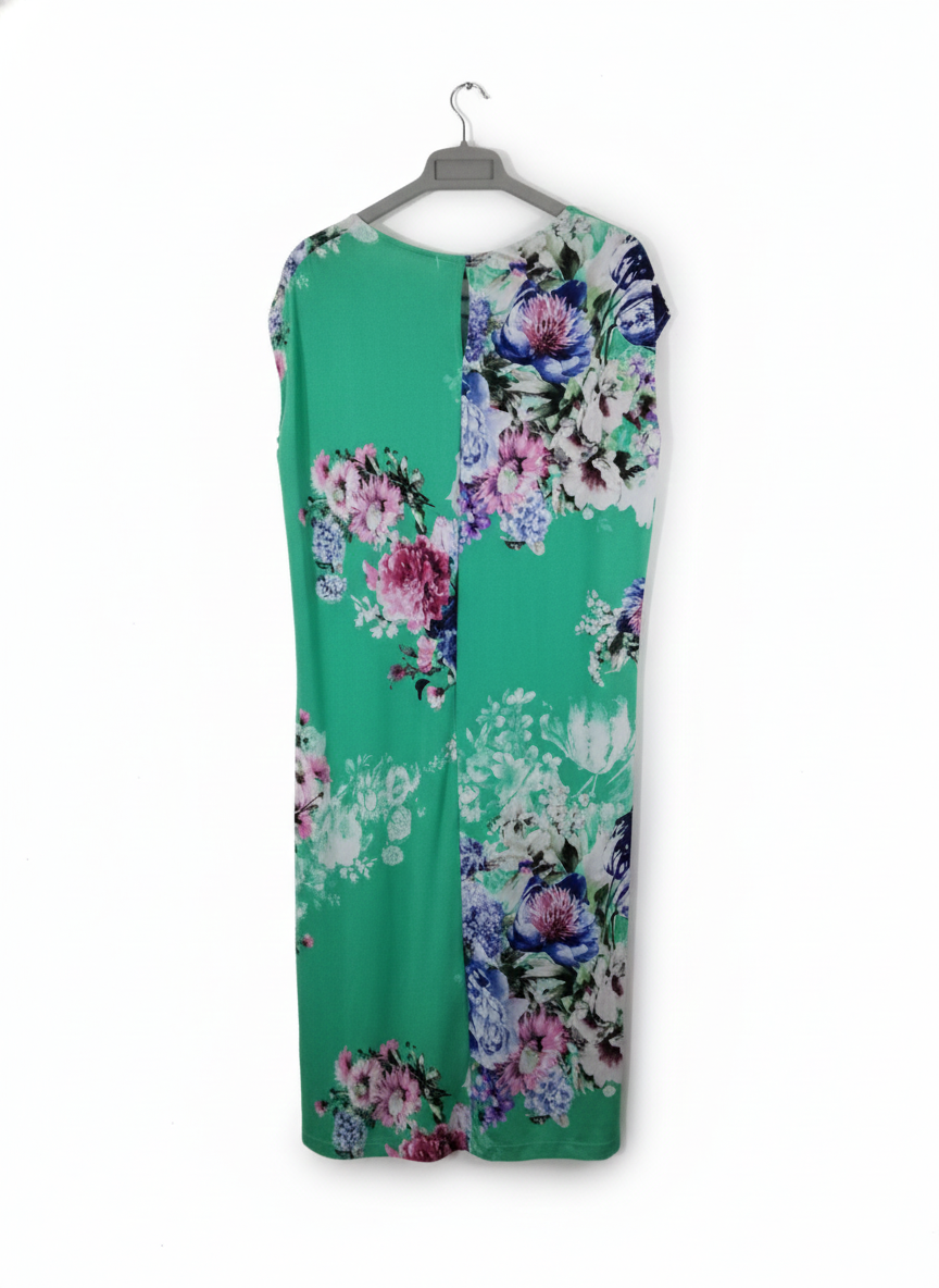 Vestido Largo Verde Floral Talla L - miniatura 2