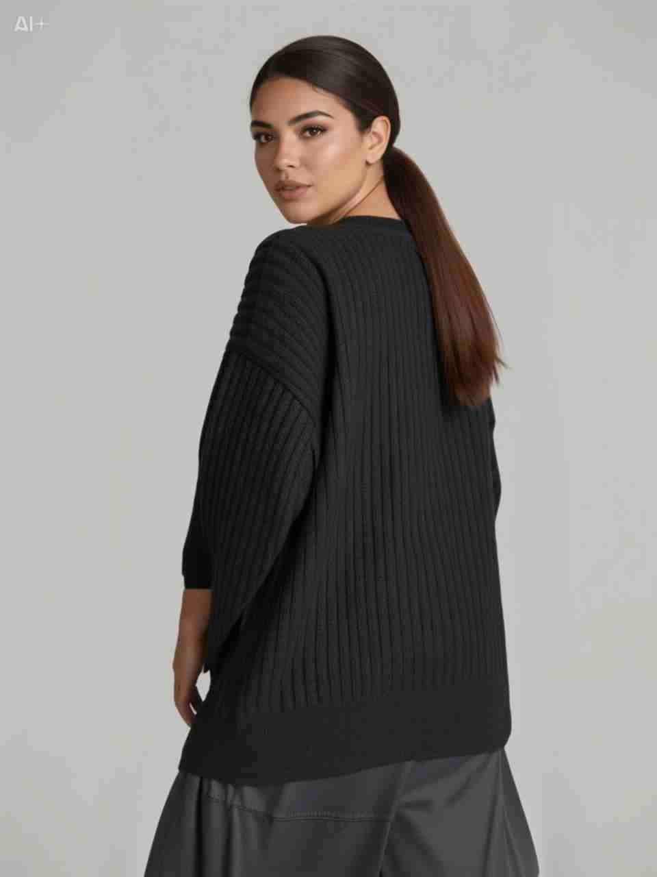 Suéter negro de punto - miniatura 2