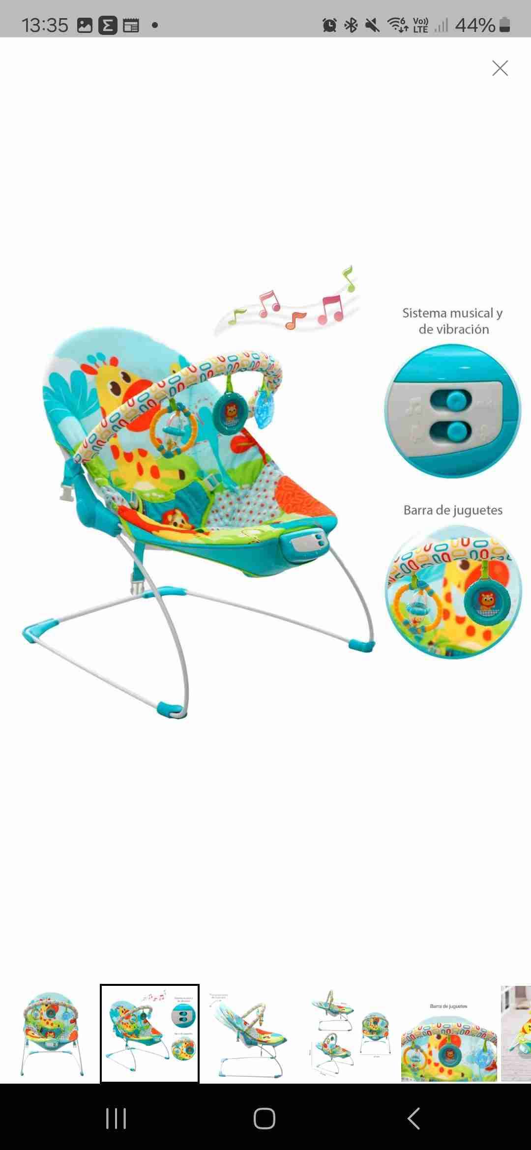 Silla vibratoria Pikaboo para bebé - miniatura 3