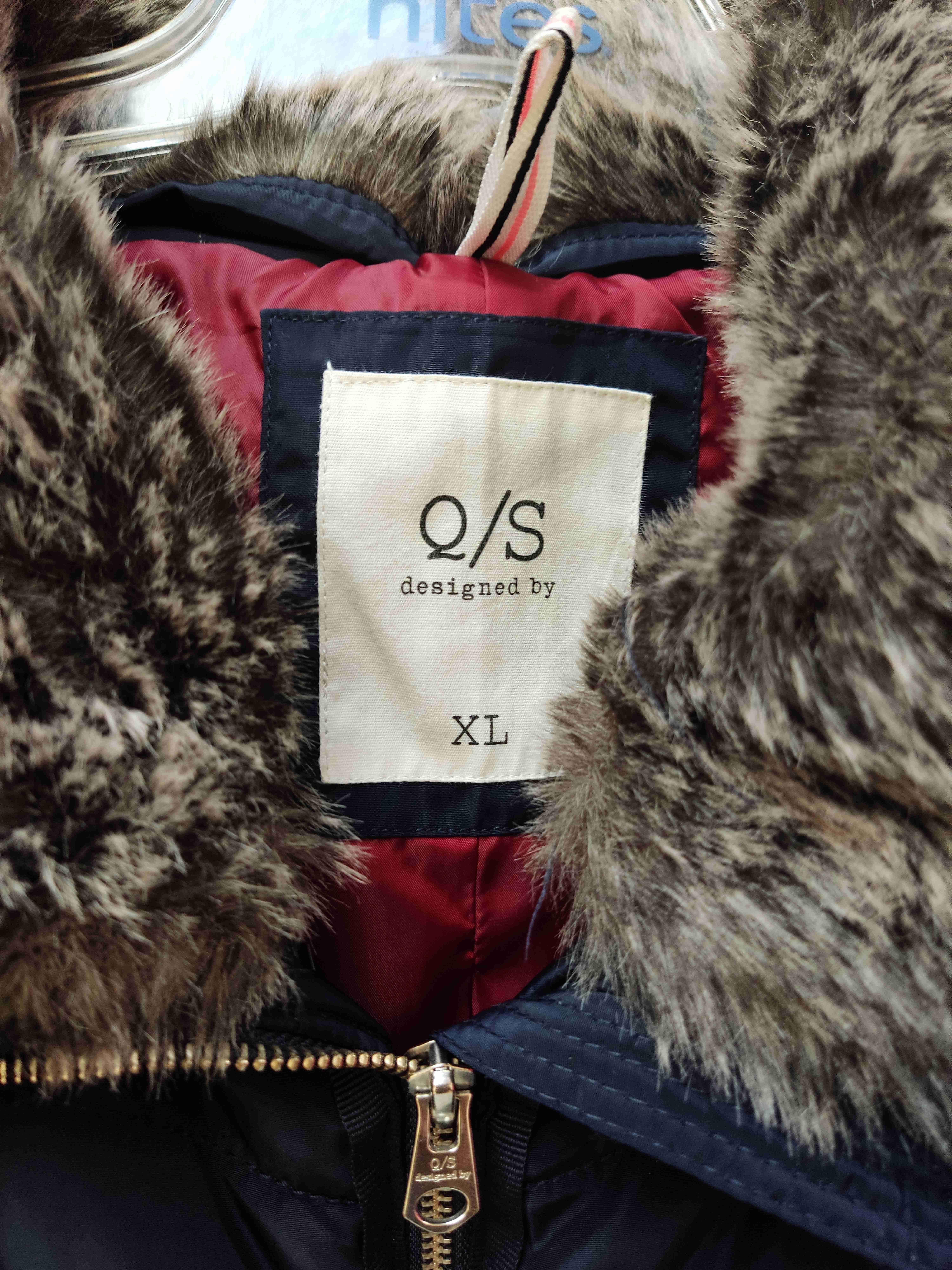 Parka azul con cuello de piel sintética - miniatura 3