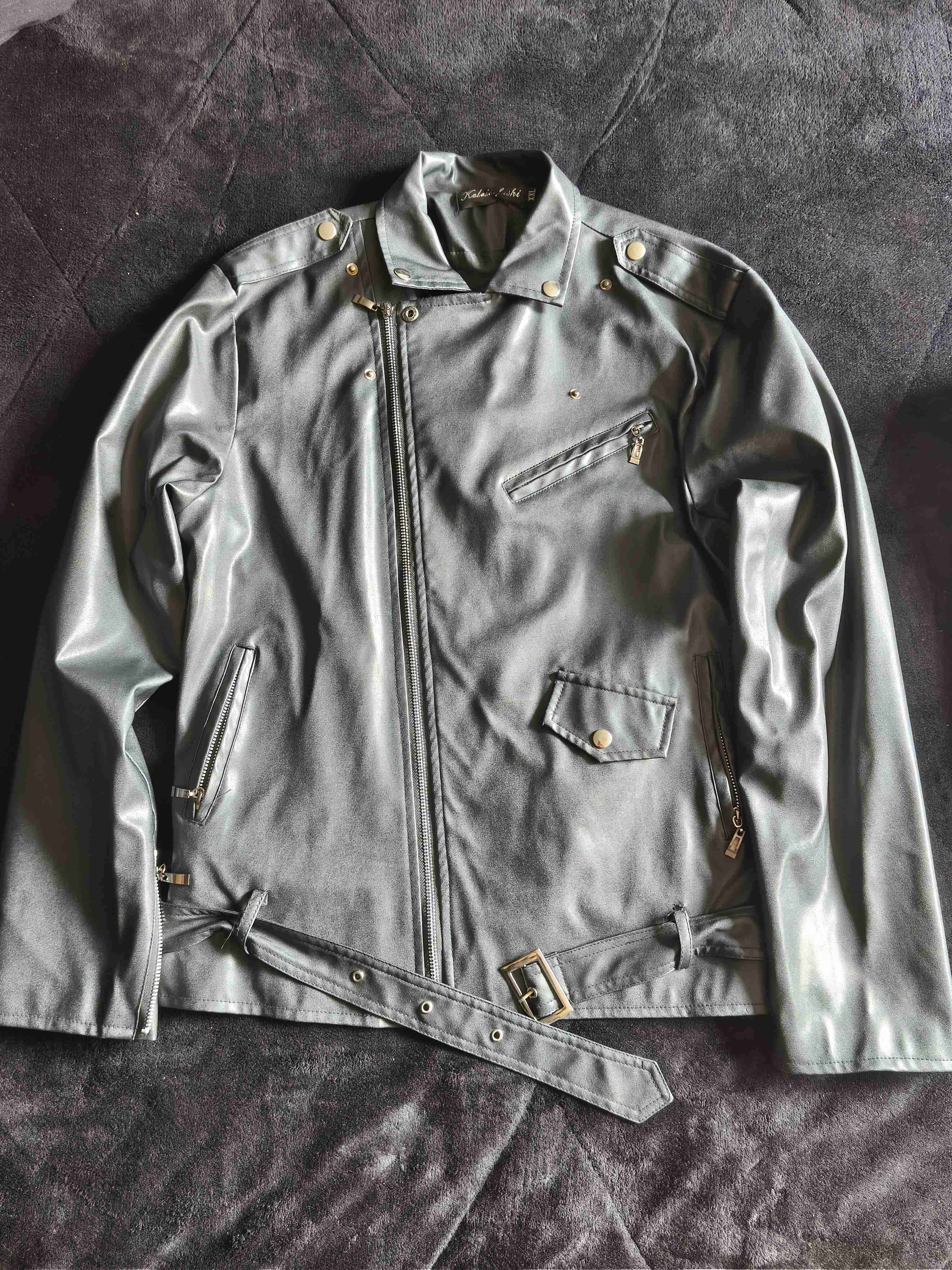 Chaqueta de cuerina negra M - miniatura 1