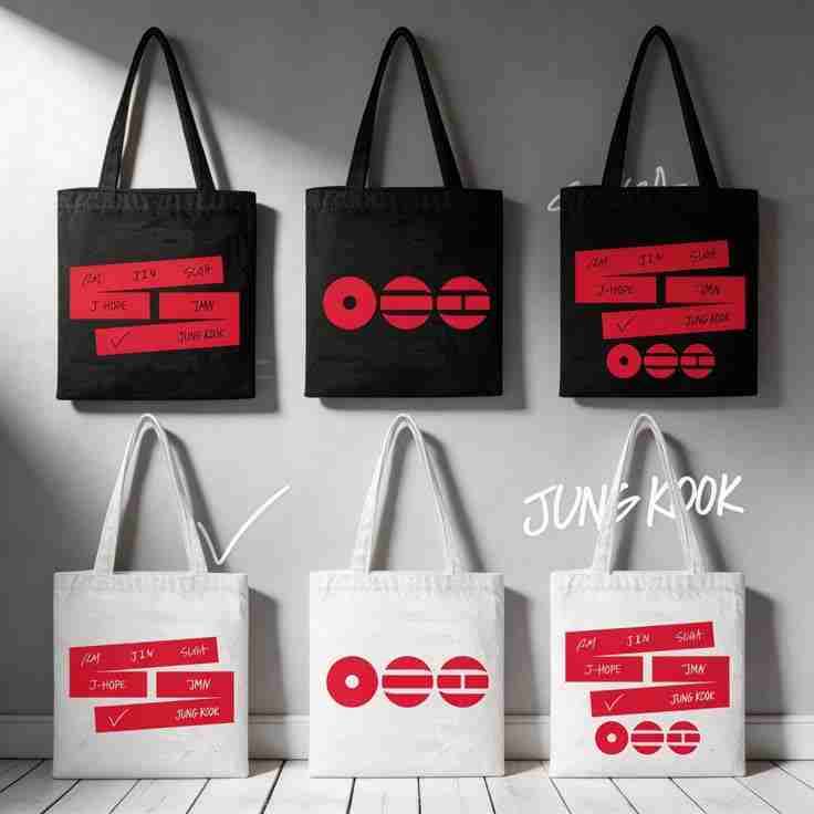 Bolsos tote de tela negro y blanco - miniatura 1