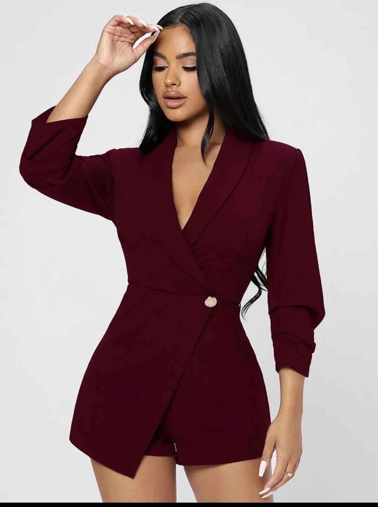 Enterito burdeos elegante mujer - miniatura 1