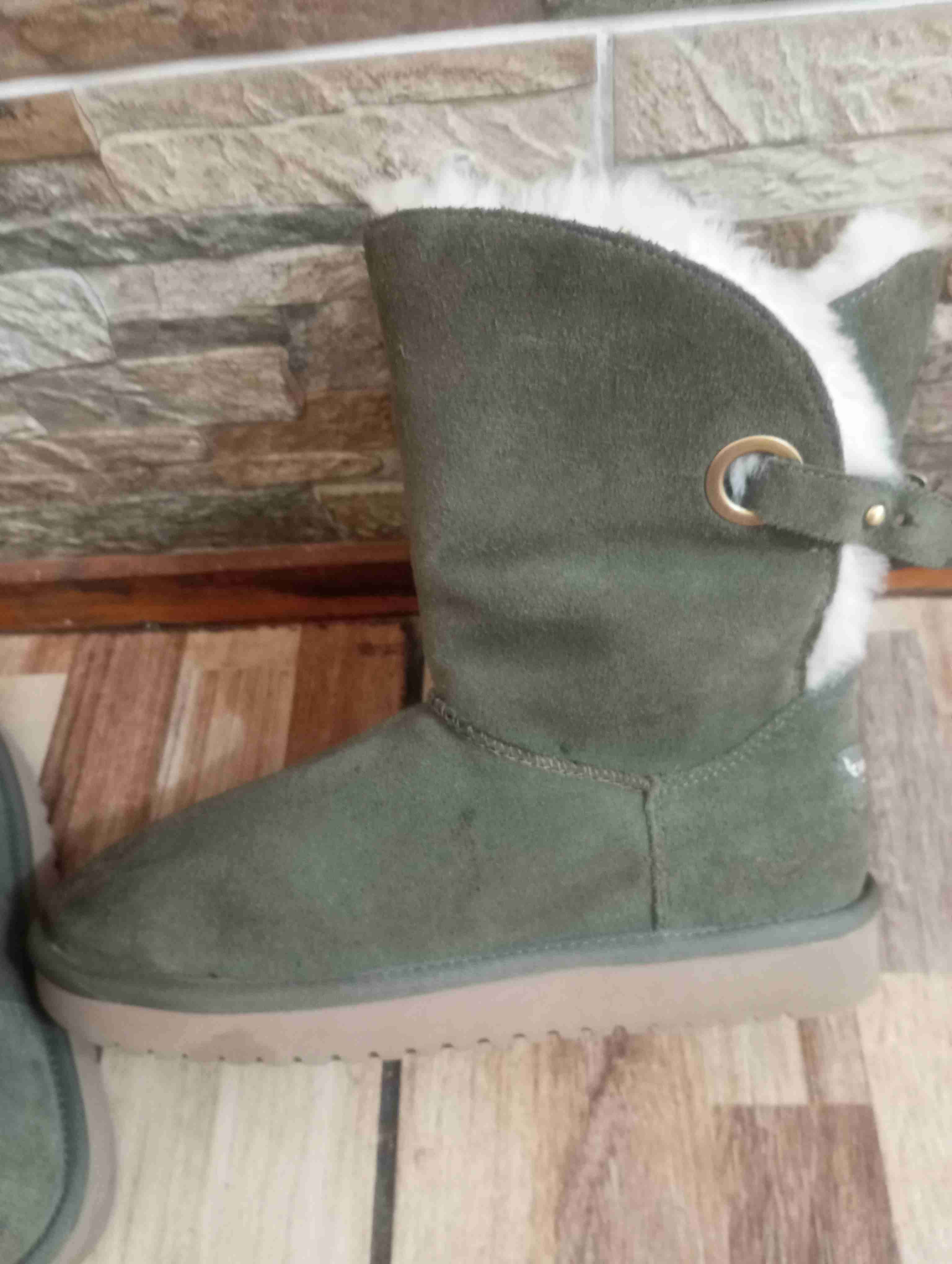 Botas de gamuza verdes con forro - miniatura 1