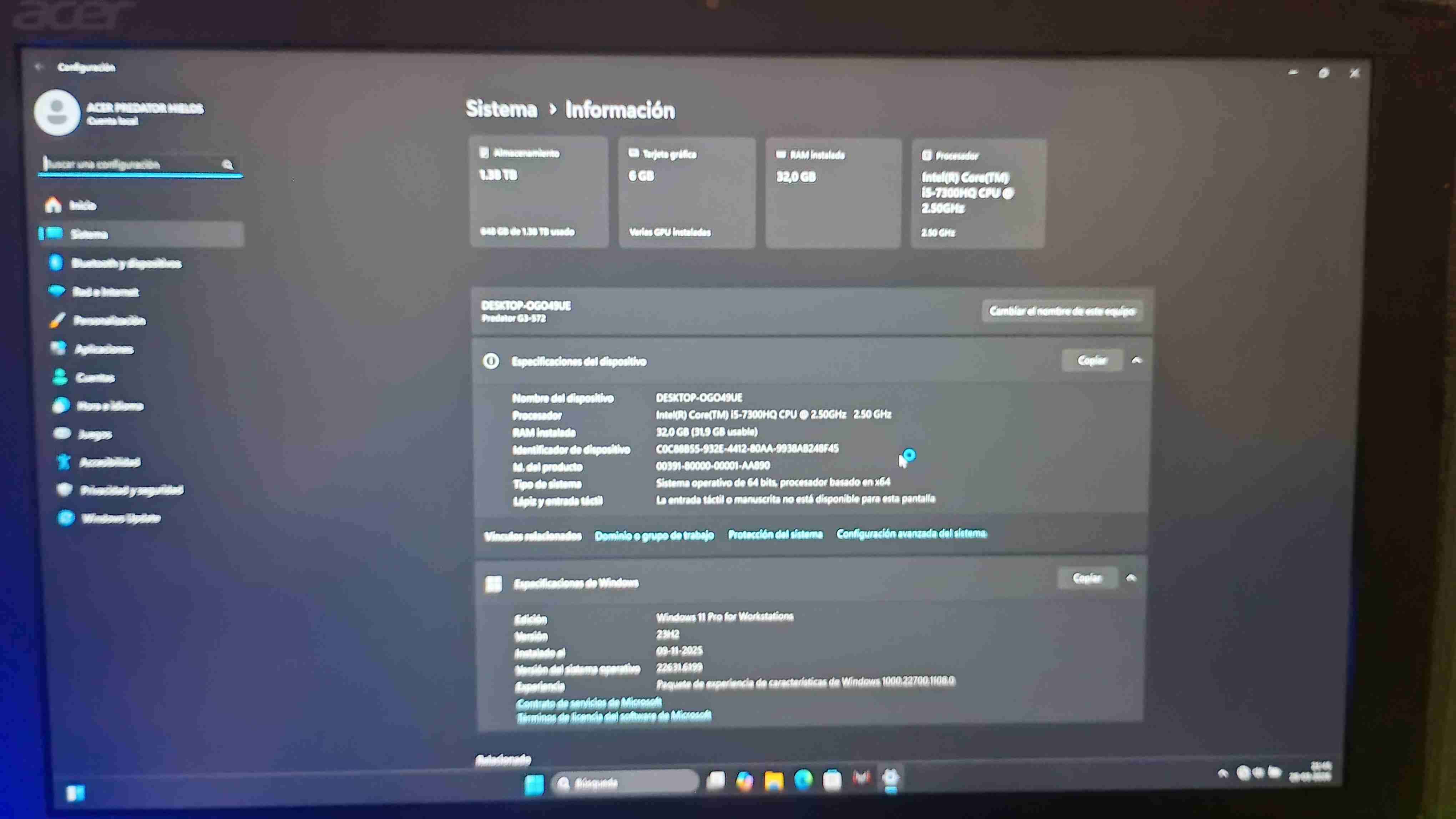Laptop Acer Predator gamer - miniatura 3