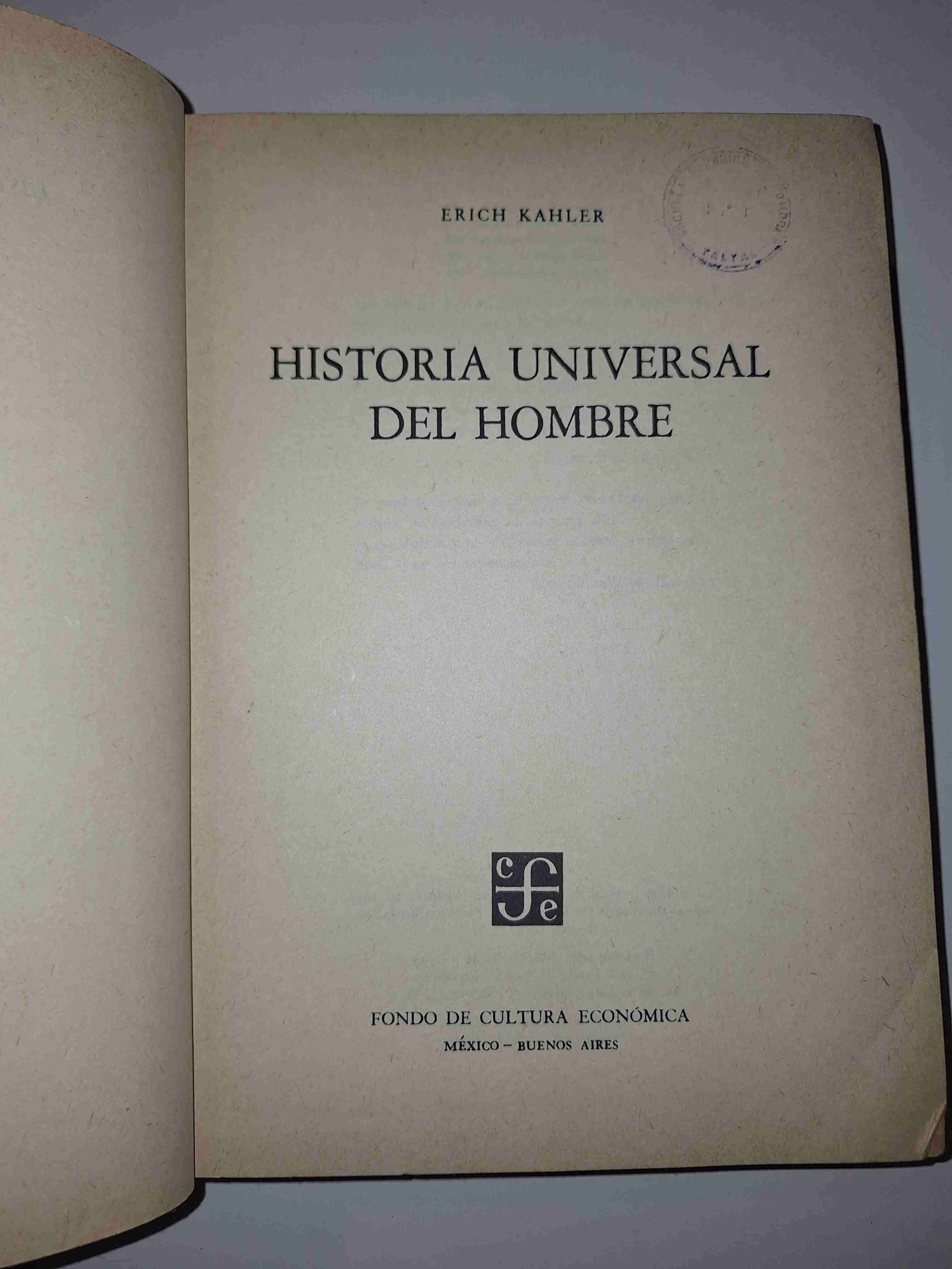 Libro Historia Universal del Hombre  Erich Kahler - miniatura 1