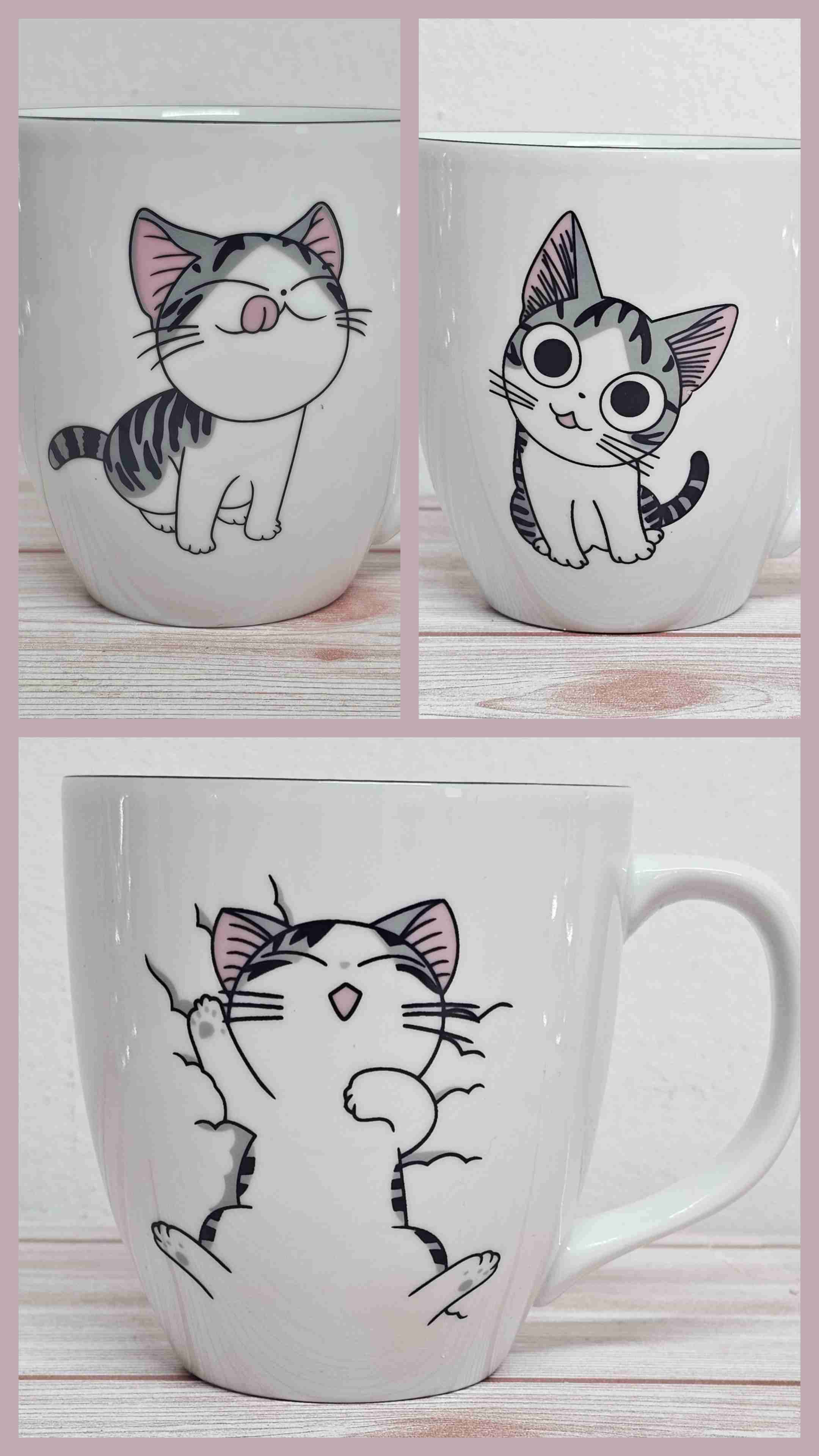 Taza blanca con diseño de la GATA CHI - miniatura 1
