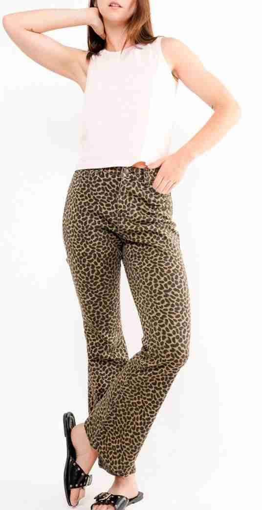 Jeans acampanados estampado animal print - miniatura 3