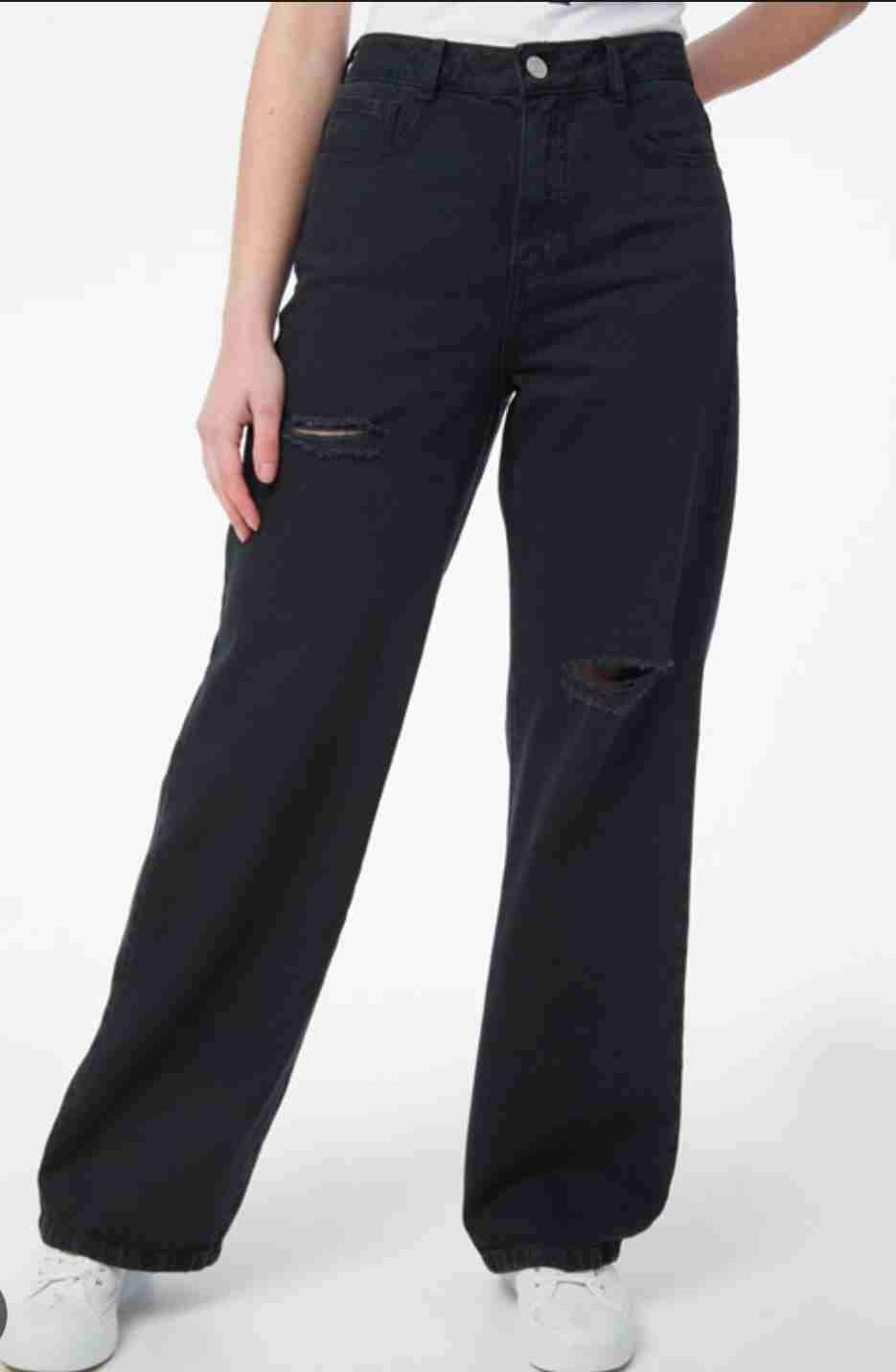 Jeans negros rotos unisex - miniatura 3