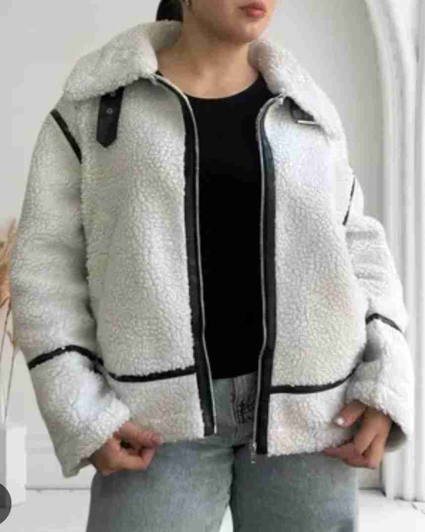 Chaqueta de piel sintética blanca - miniatura 3