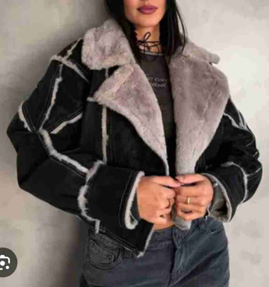 Chaqueta de piel sintética negra - miniatura 2