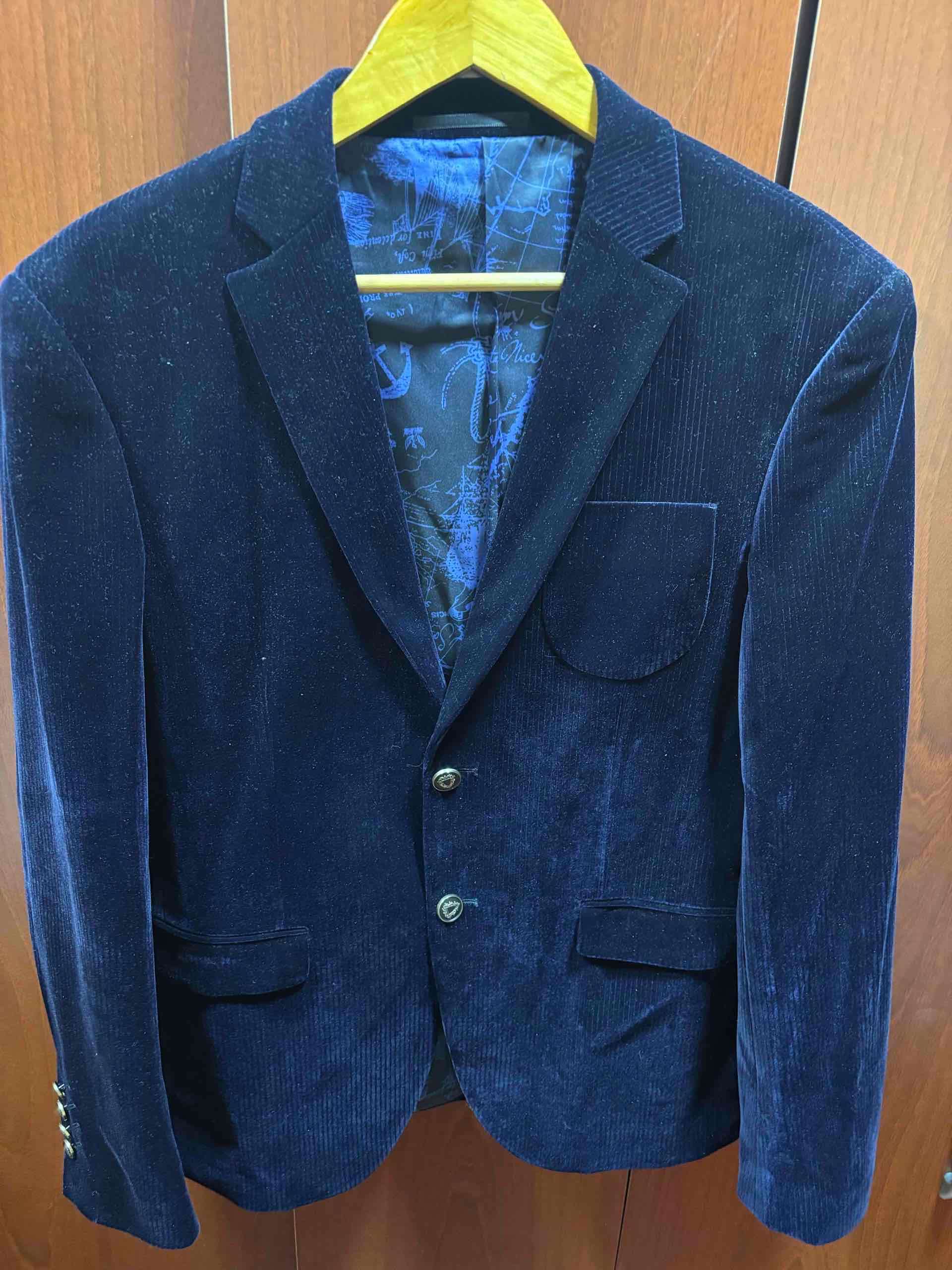 Blazer de terciopelo azul - miniatura 1