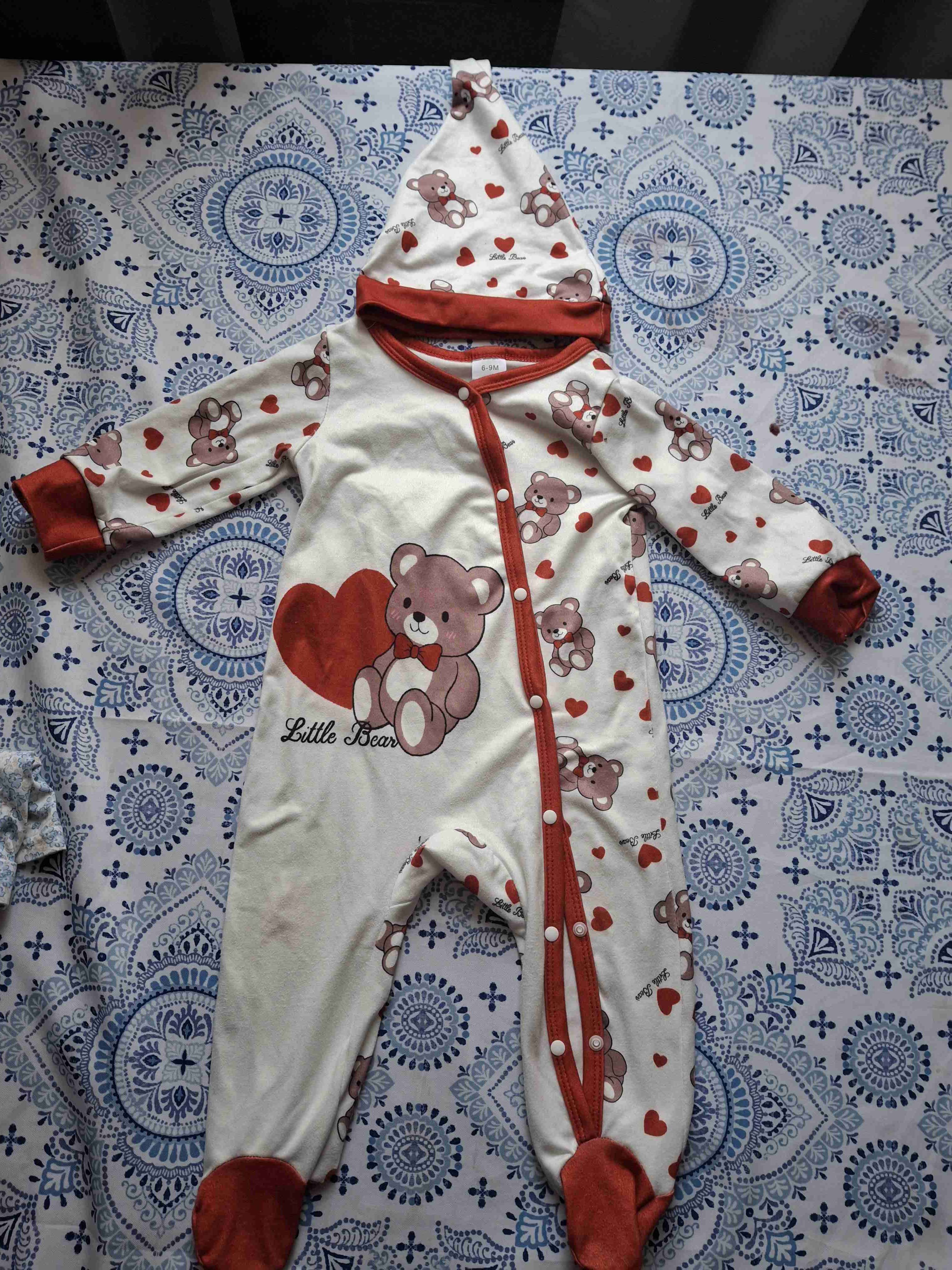 Pijama bebé ositos y corazones