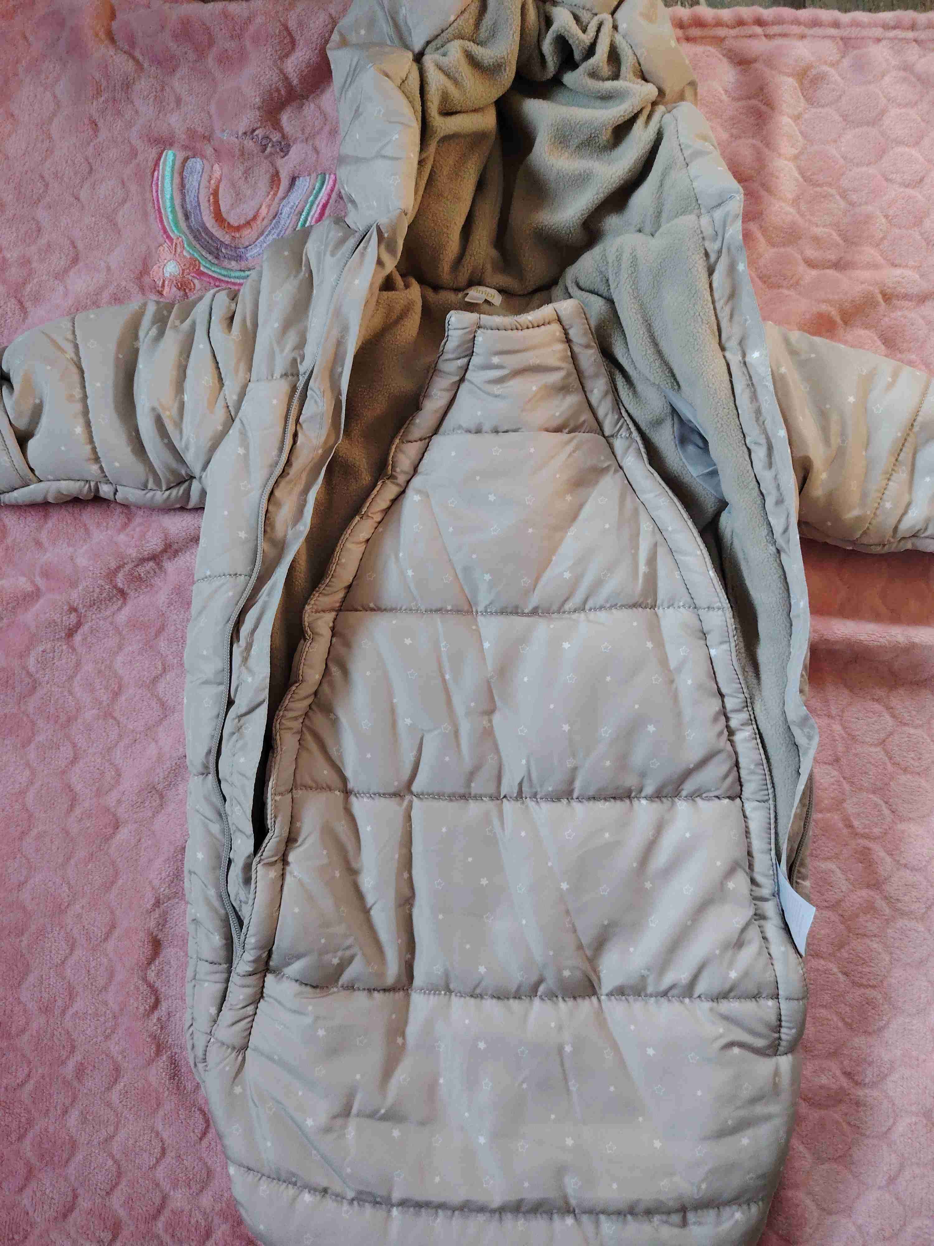 Saco de dormir para bebé beige - miniatura 2