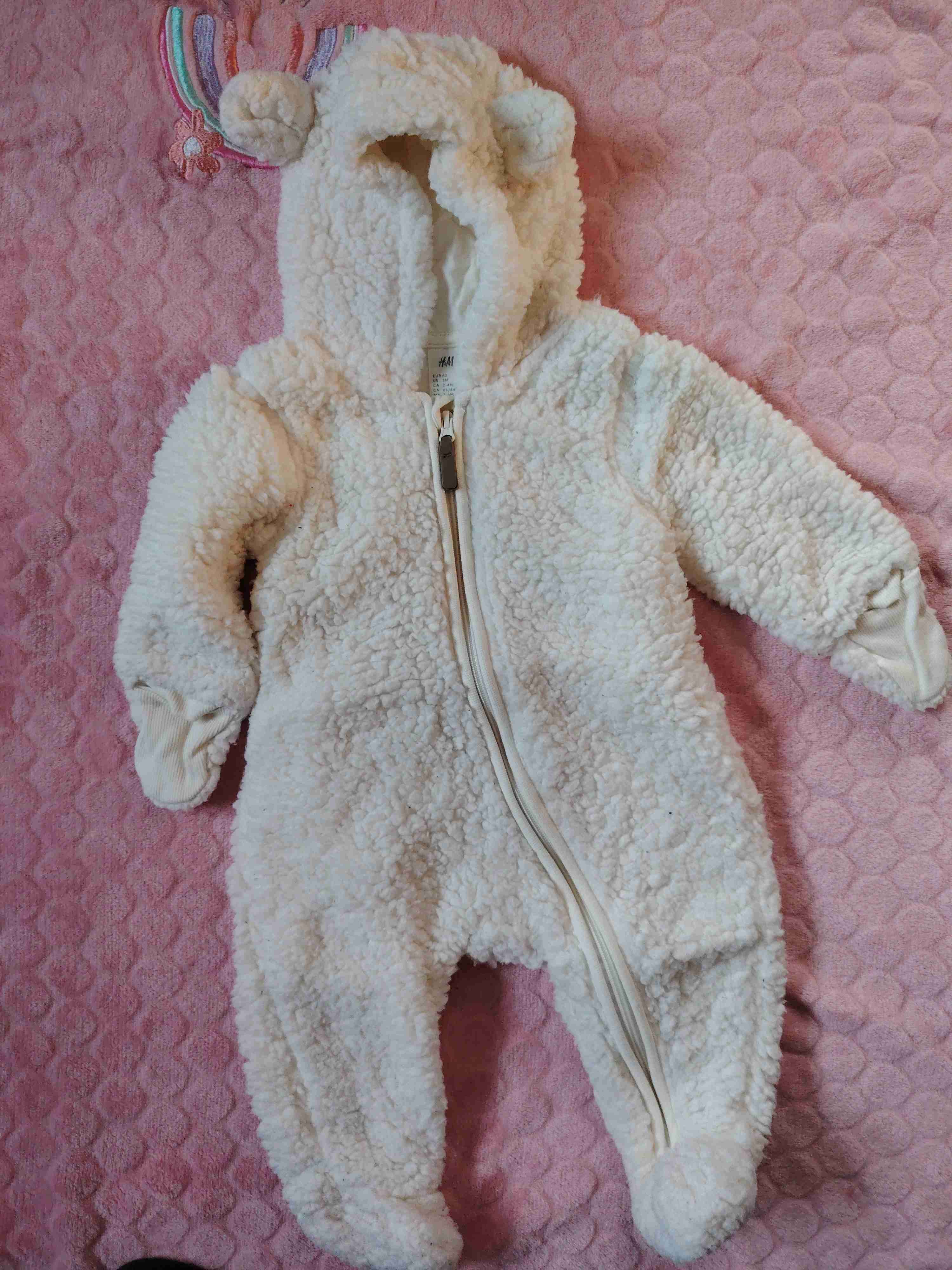 Enterito de corderito blanco para bebé muy suave - miniatura 1