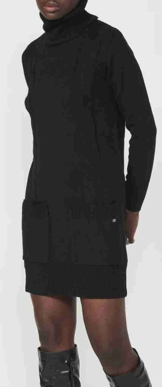 Vestido negro de punto - miniatura 2