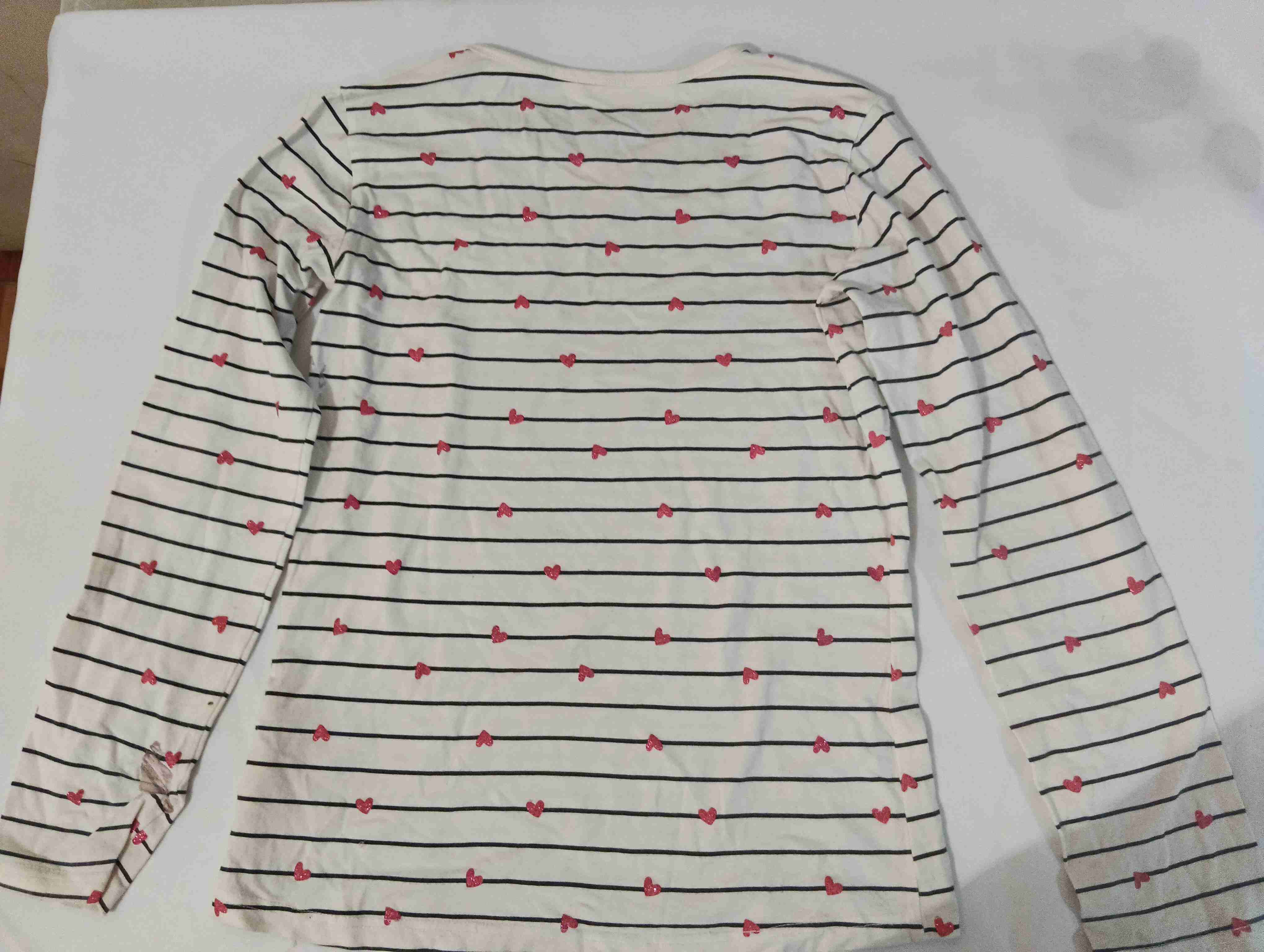 Polera a rayas con corazones - miniatura 1