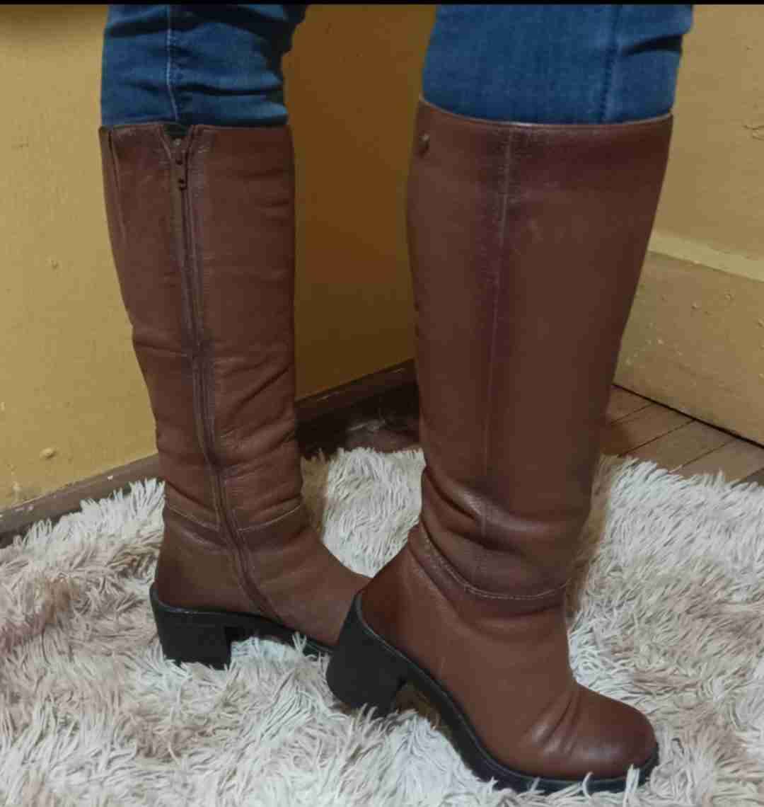 Botas largas cuero marrón - miniatura 2