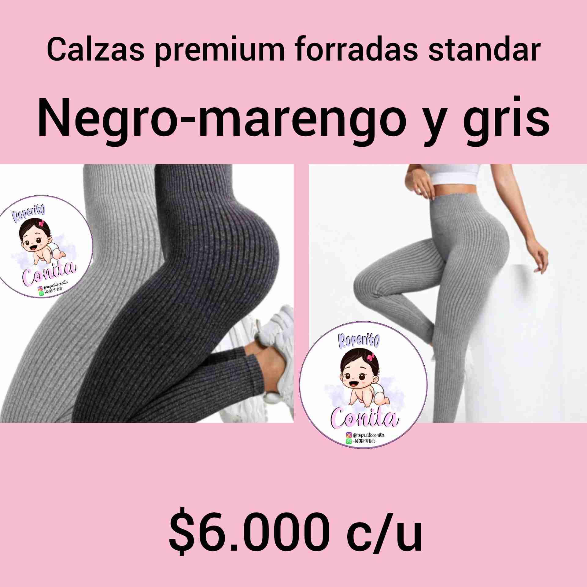 Calzas forradas negro gris y marengo