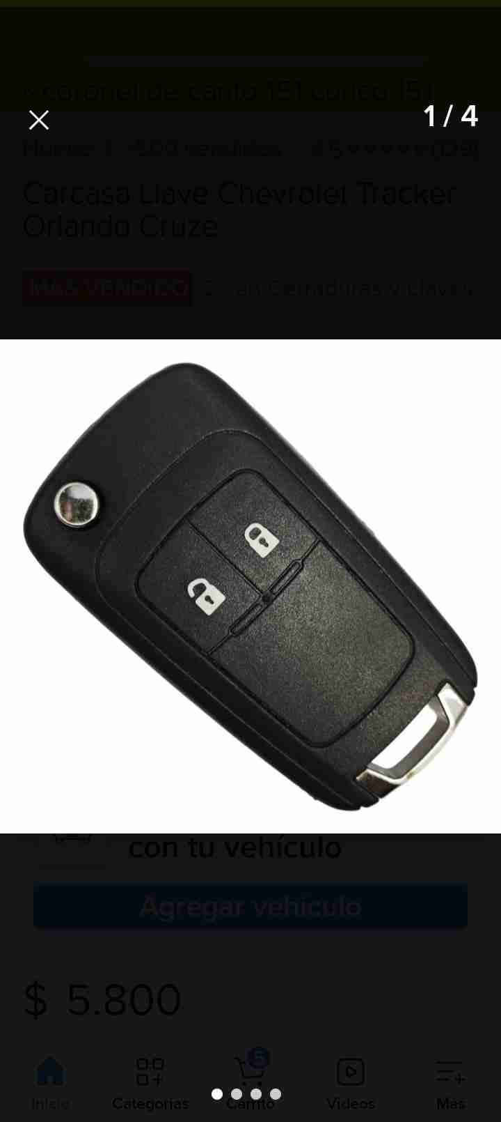Carcasa de llave Chevrolet