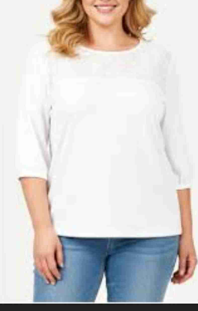 polera blanca con encaje 100% algodón - miniatura 2