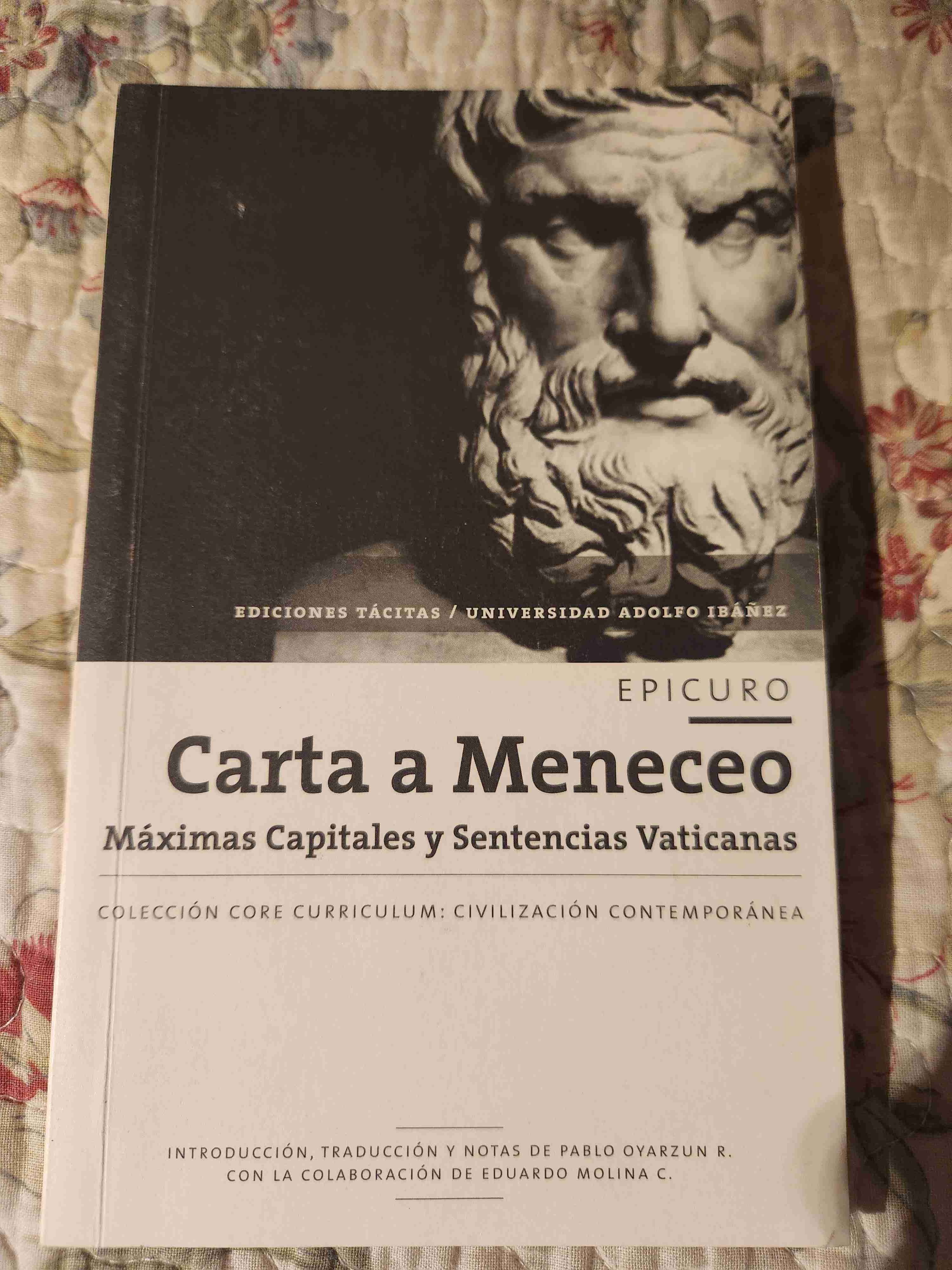 Libro 'Carta a Meneceo' de Epicuro