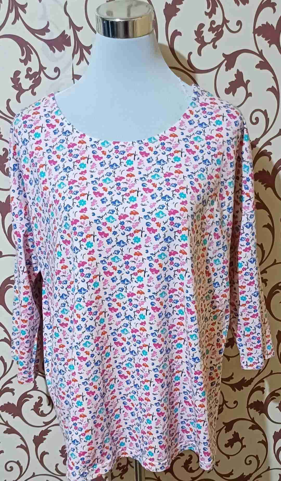 polera floreada de mujer 100%algodón