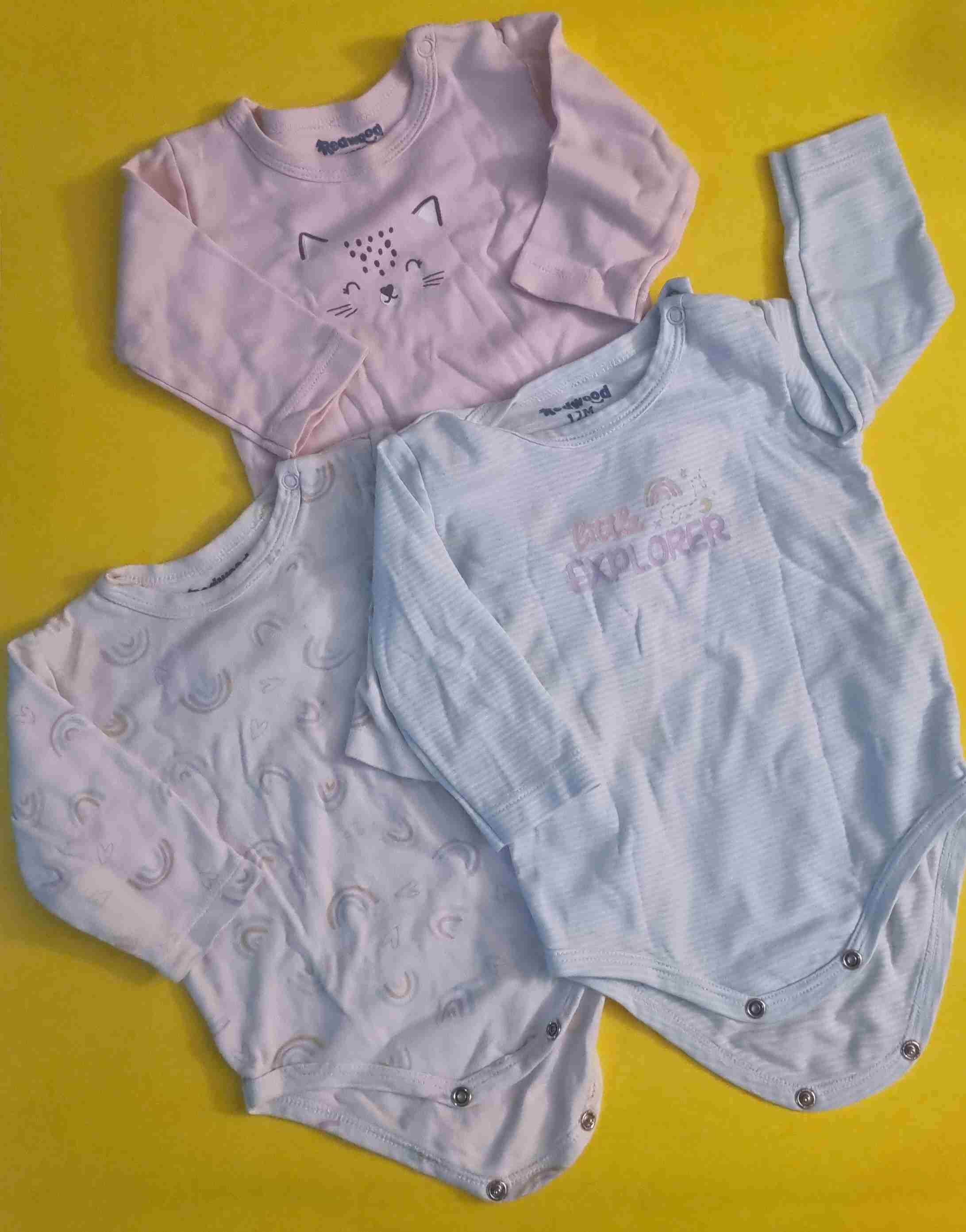 Pack de 3 bodies para bebé 12 meses