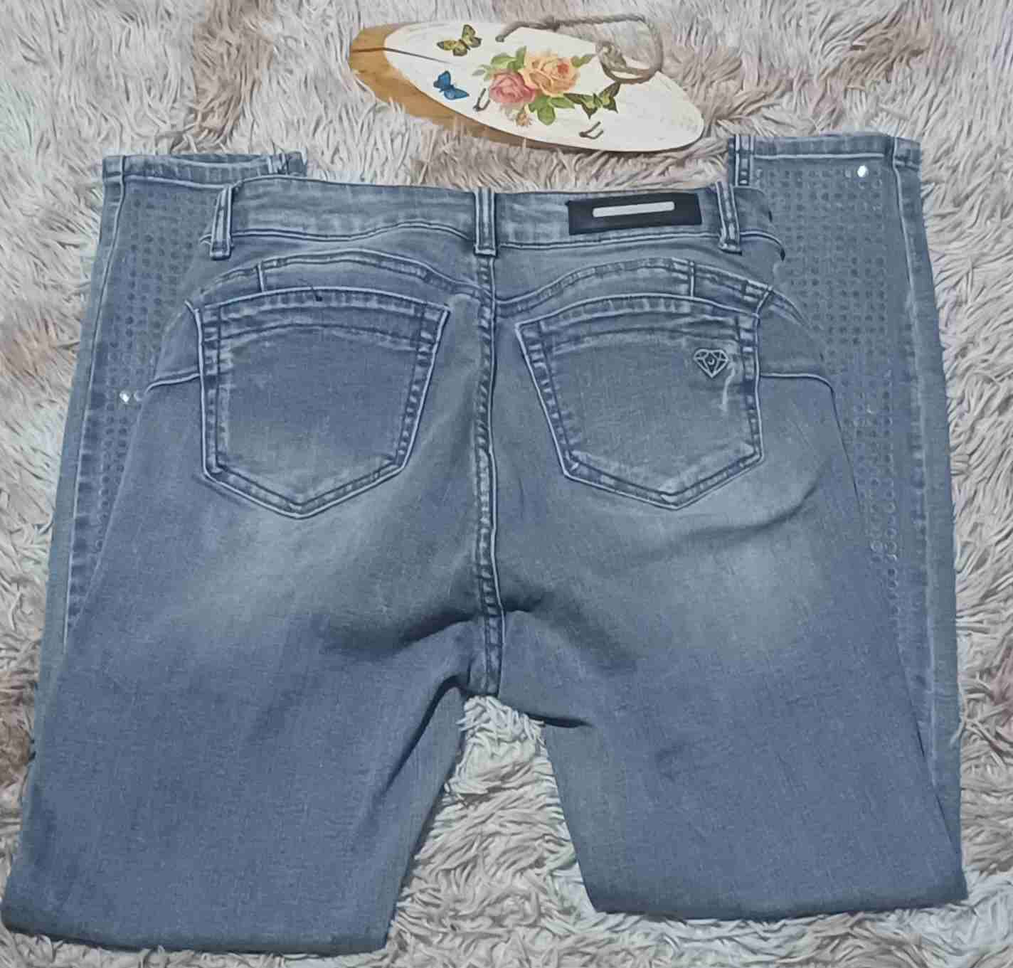Jeans grises con brillos SNT - miniatura 2