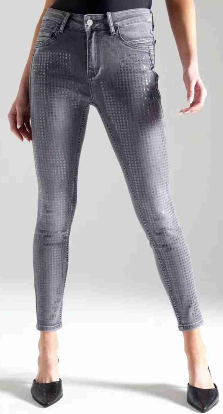 Jeans grises con brillos SNT - miniatura 4