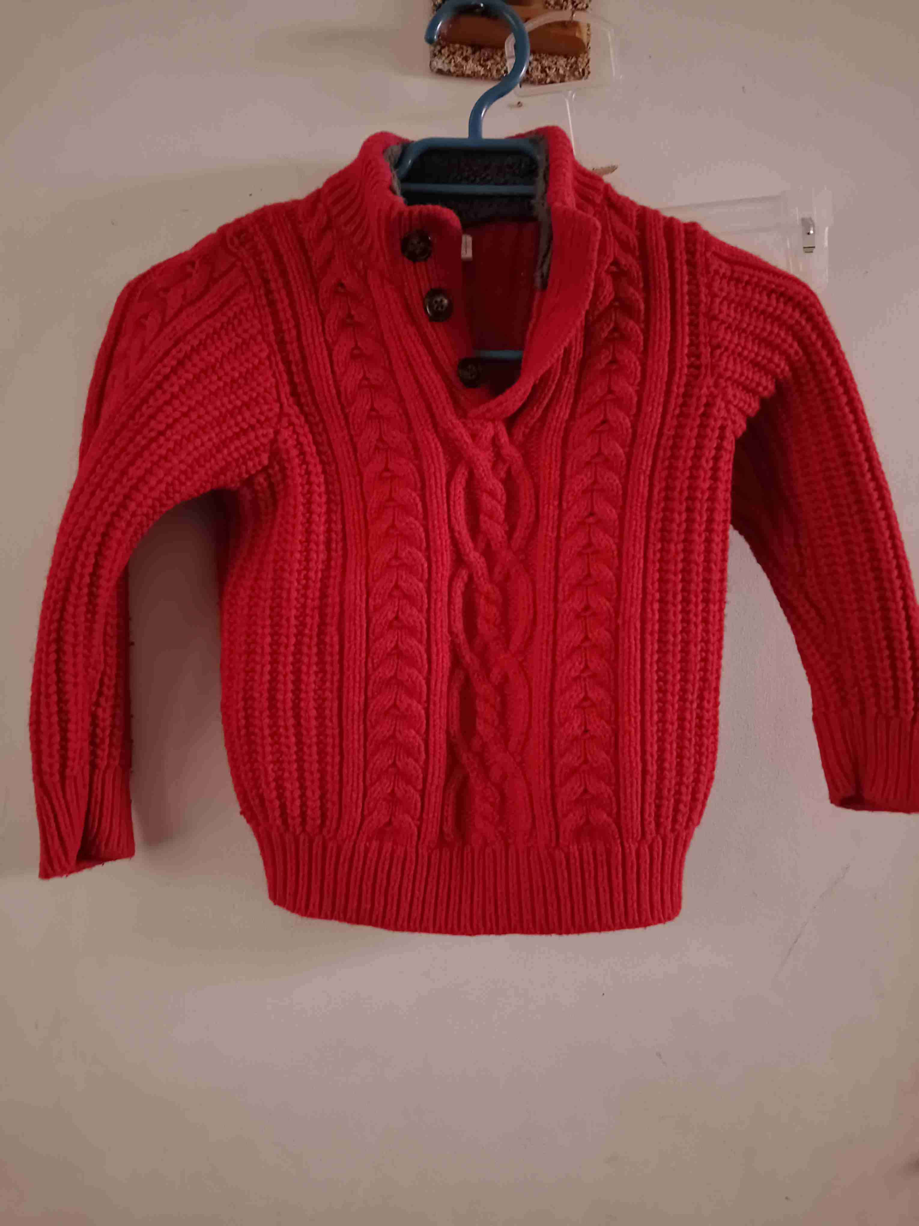 Suéter de lana rojo trenzado Gap talla 5 - miniatura 1