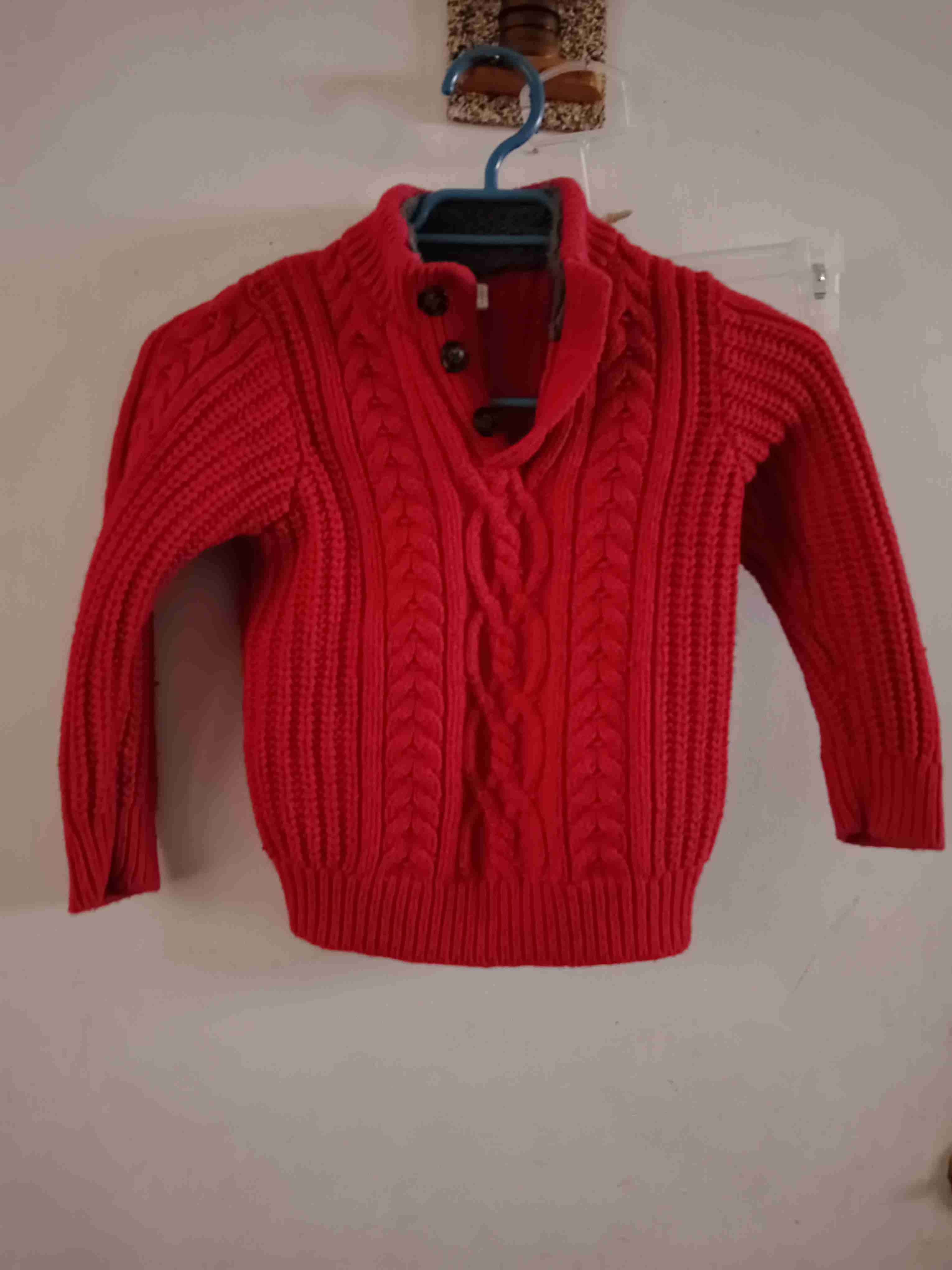 Suéter de lana rojo trenzado Gap talla 5 - miniatura 2