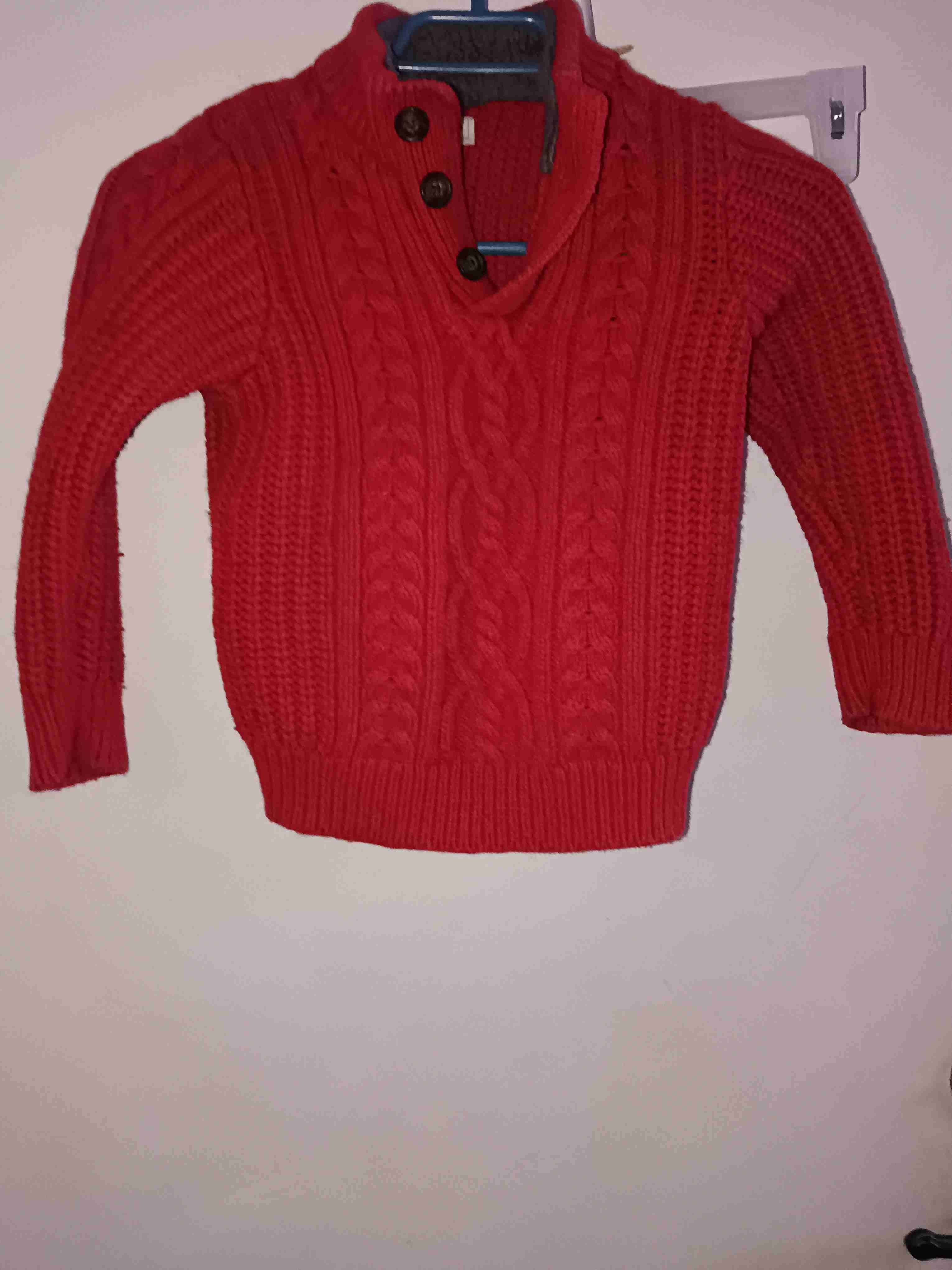 Suéter de lana rojo trenzado Gap talla 5 - miniatura 3