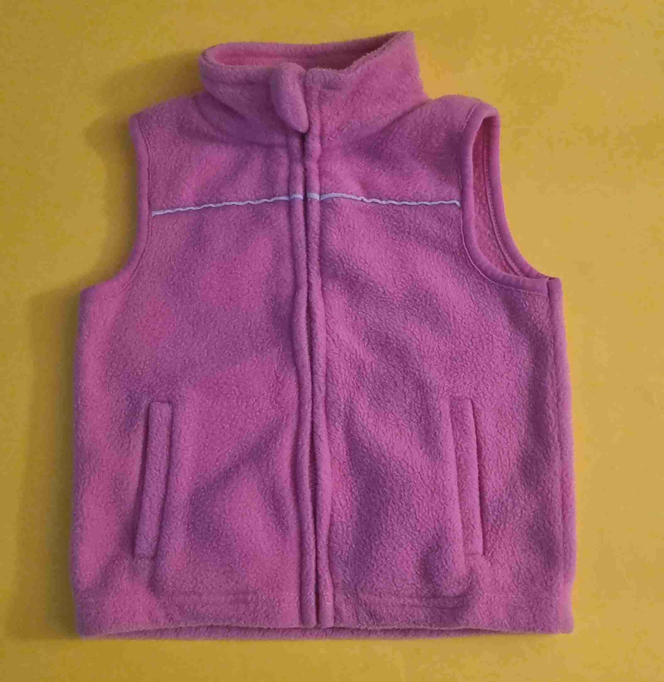 Chaleco polar rosado 12 meses