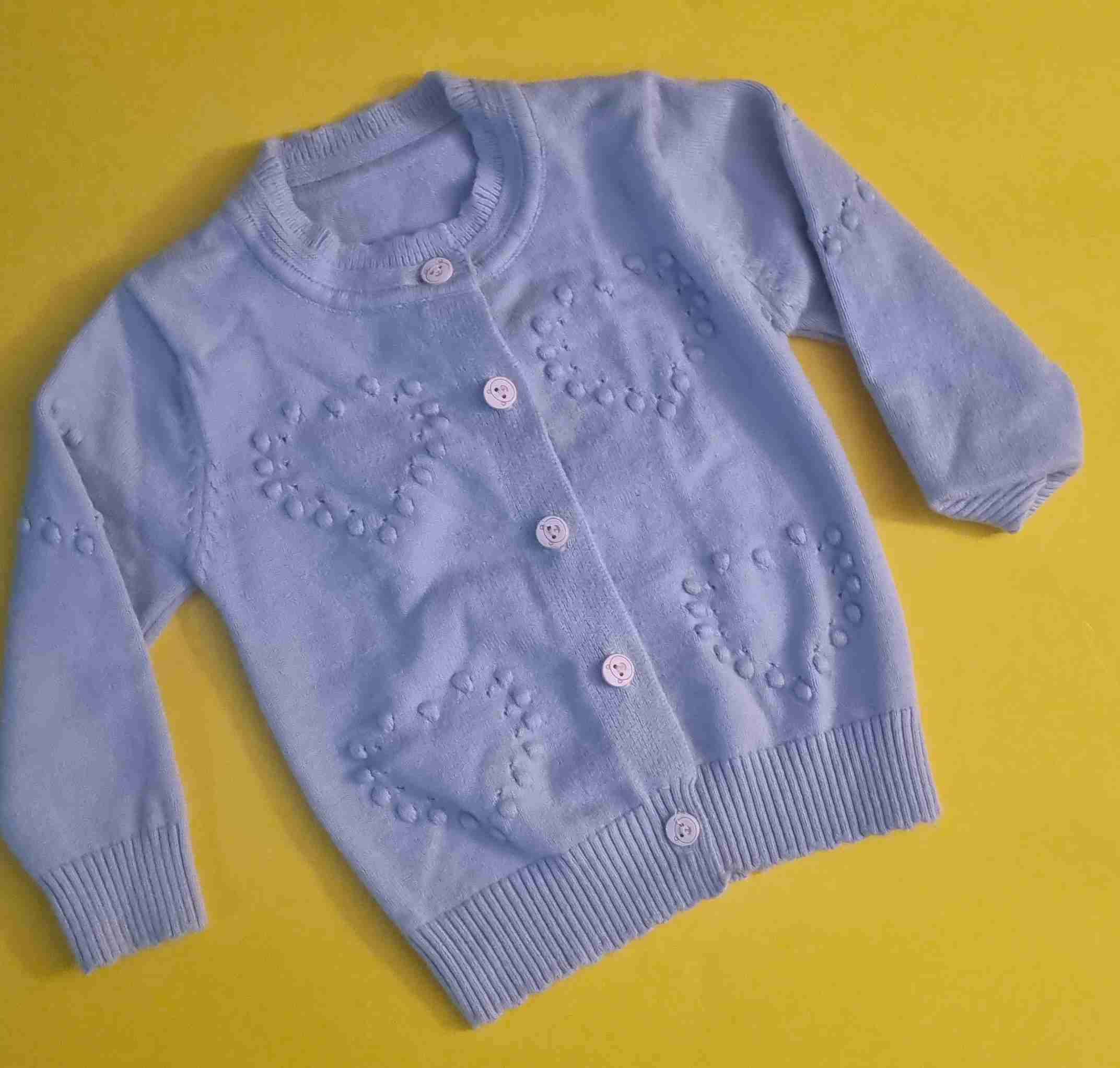 Cardigan celeste con botones 12 meses