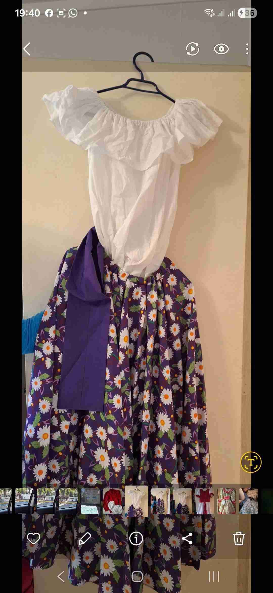 Vestido folclórico con detalles rosados - miniatura 2
