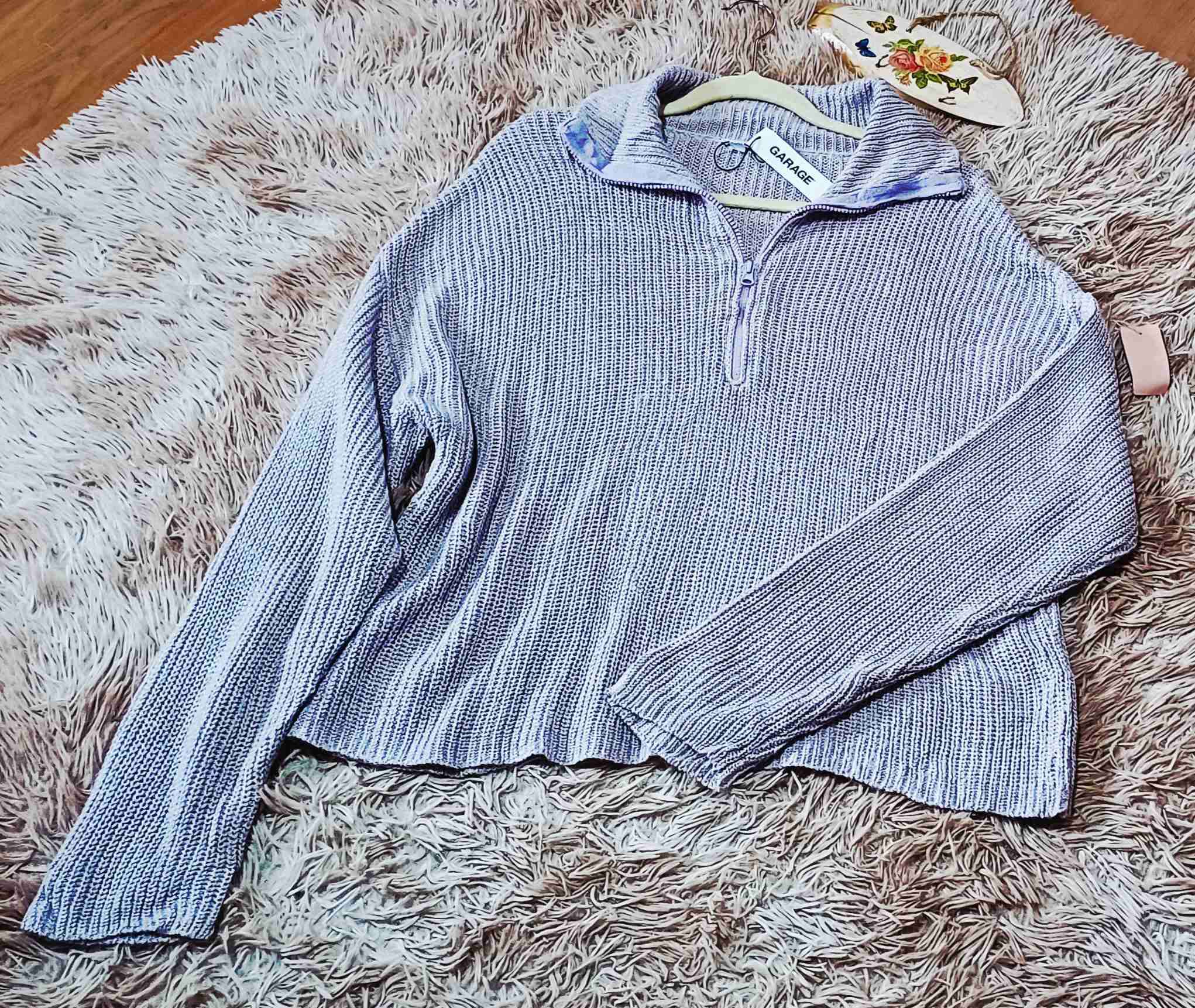 Sweater lila con cierre - miniatura 1