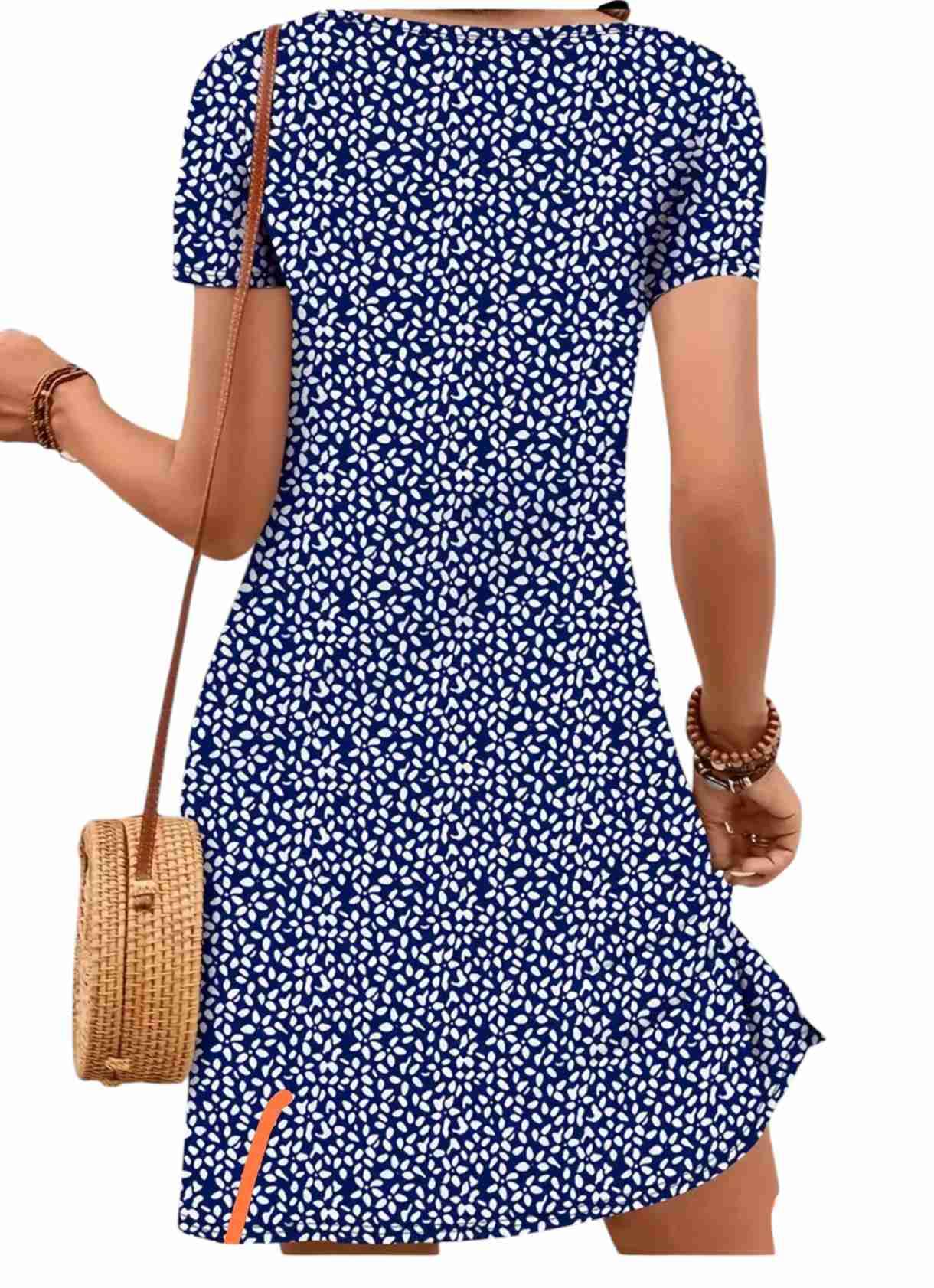 Vestido azul con estampado floral - miniatura 2