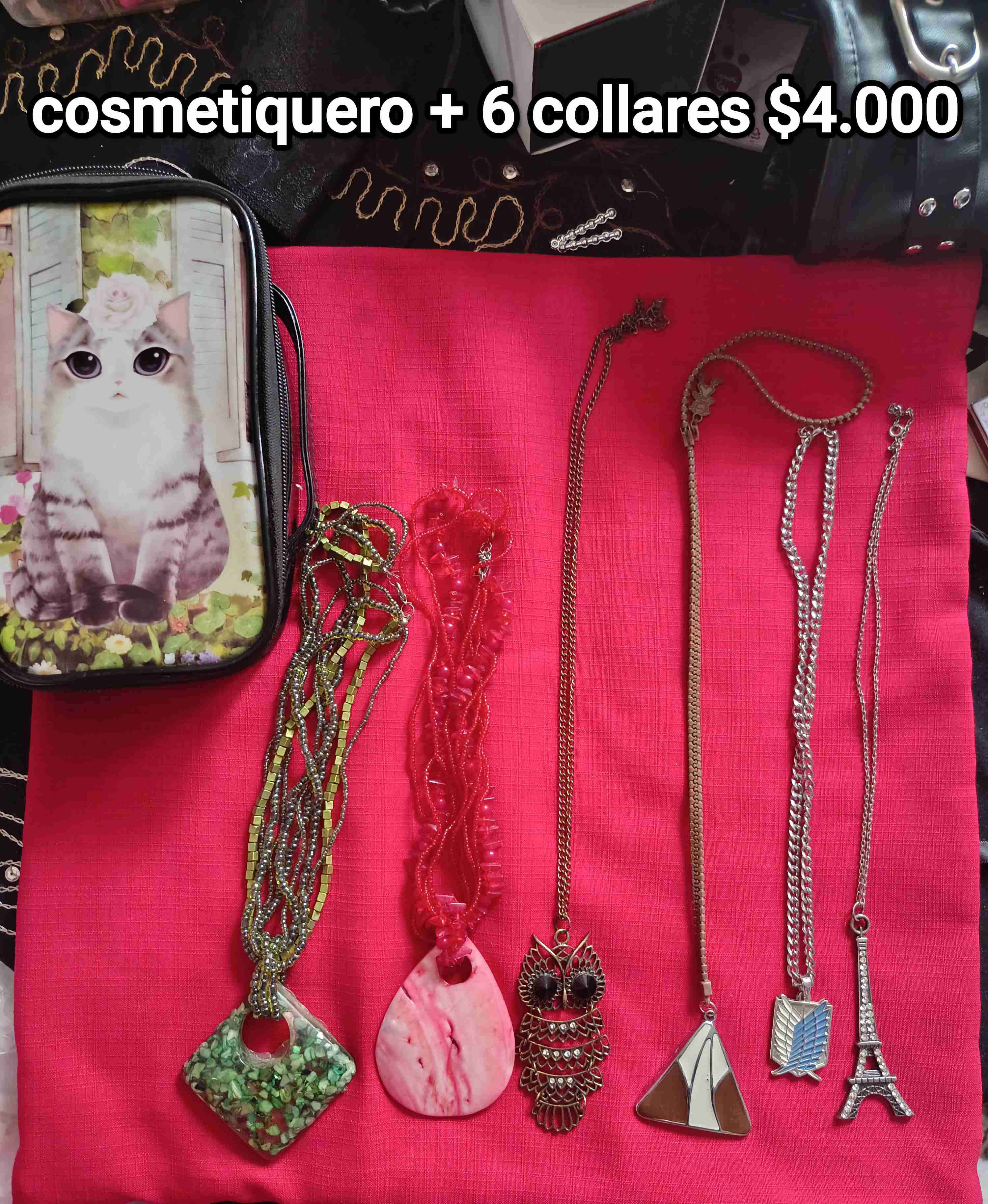 Cosmetiquero con 6 collares variados