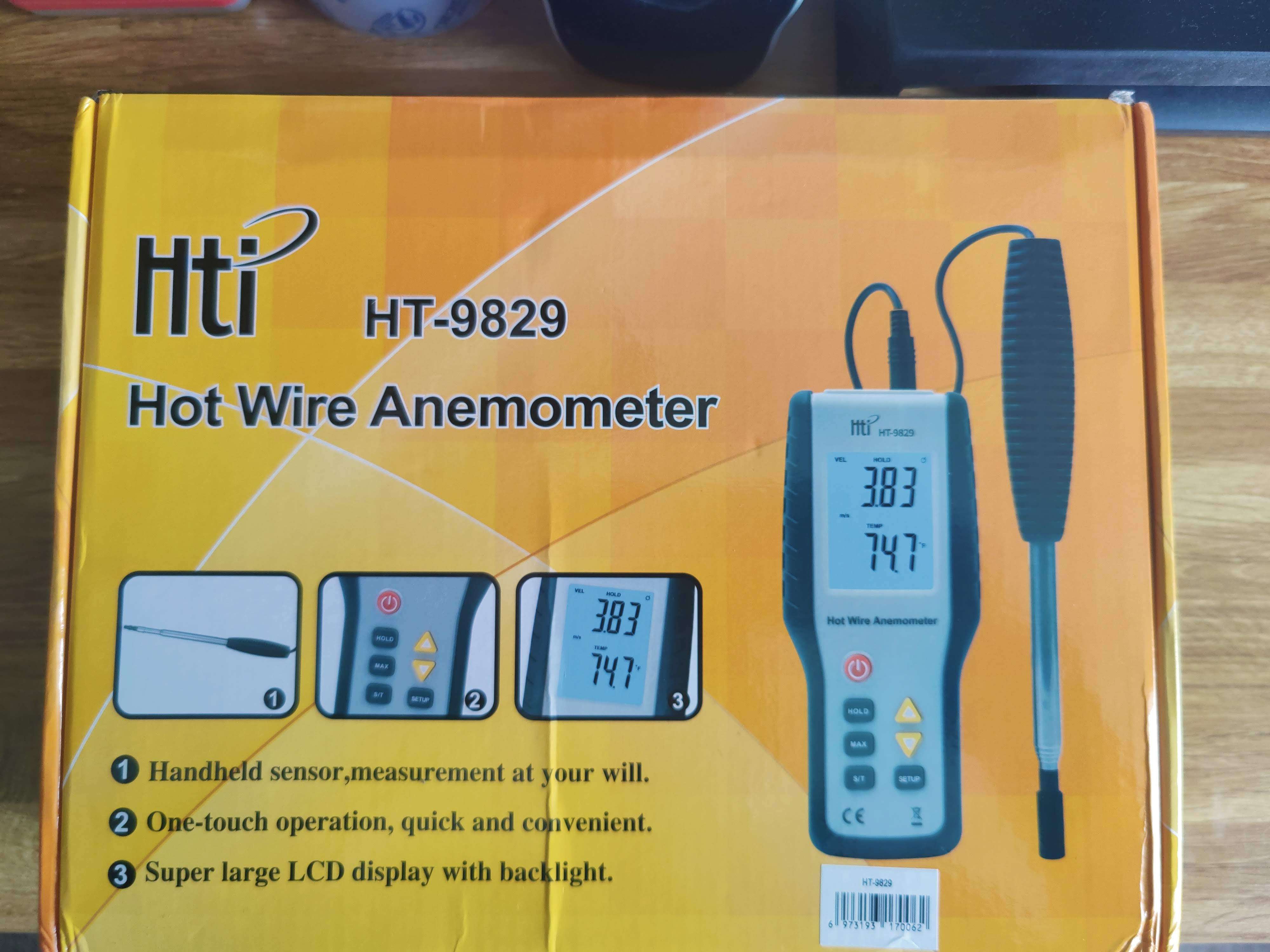 Termo-Anemómetro Digital HTI HT-9829 Sonda Térmica - miniatura 1