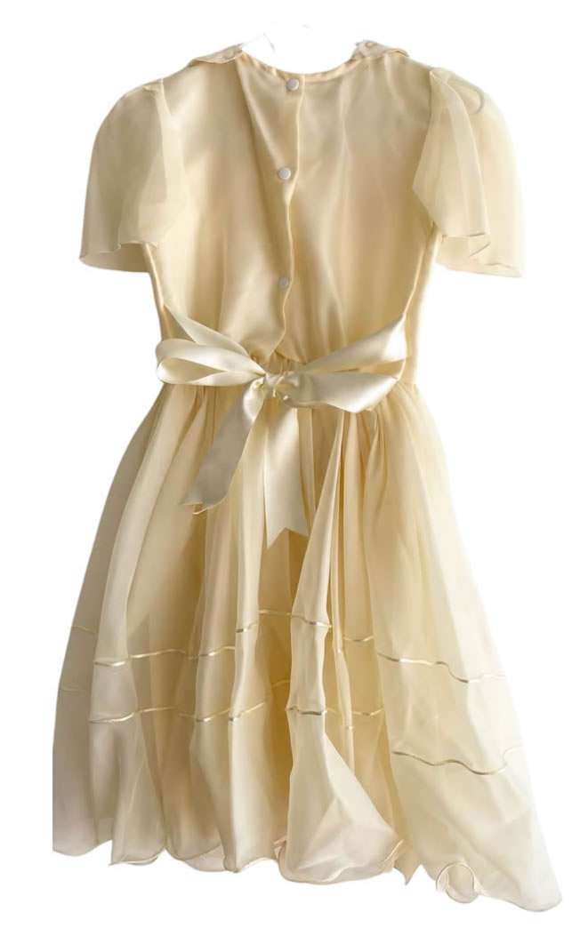 Vestido de gala beige niña - miniatura 2