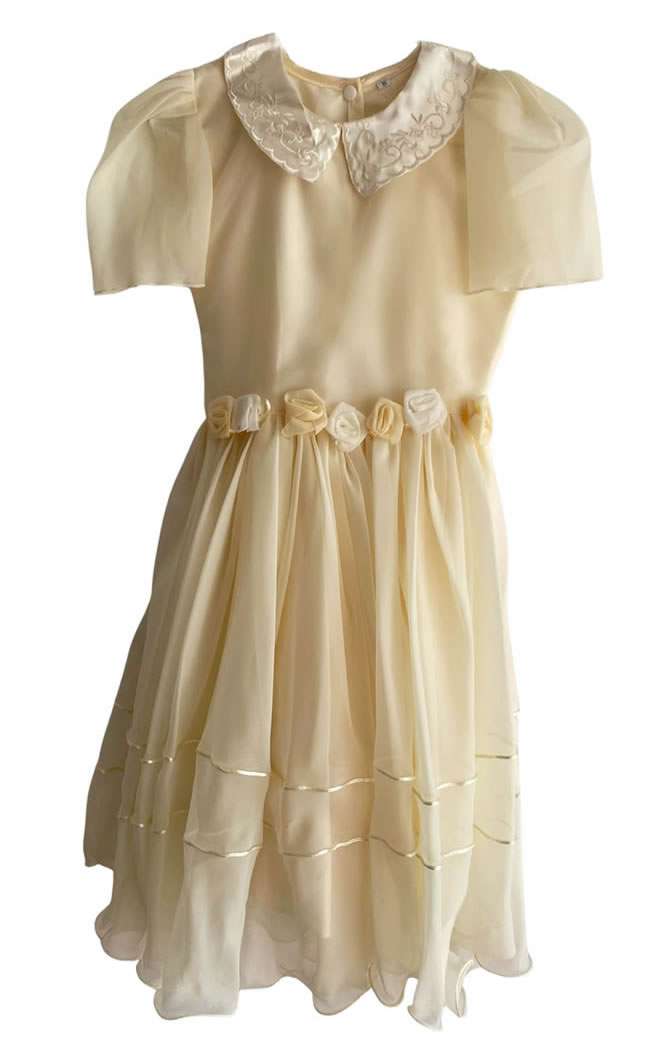 Vestido de gala beige niña - miniatura 1