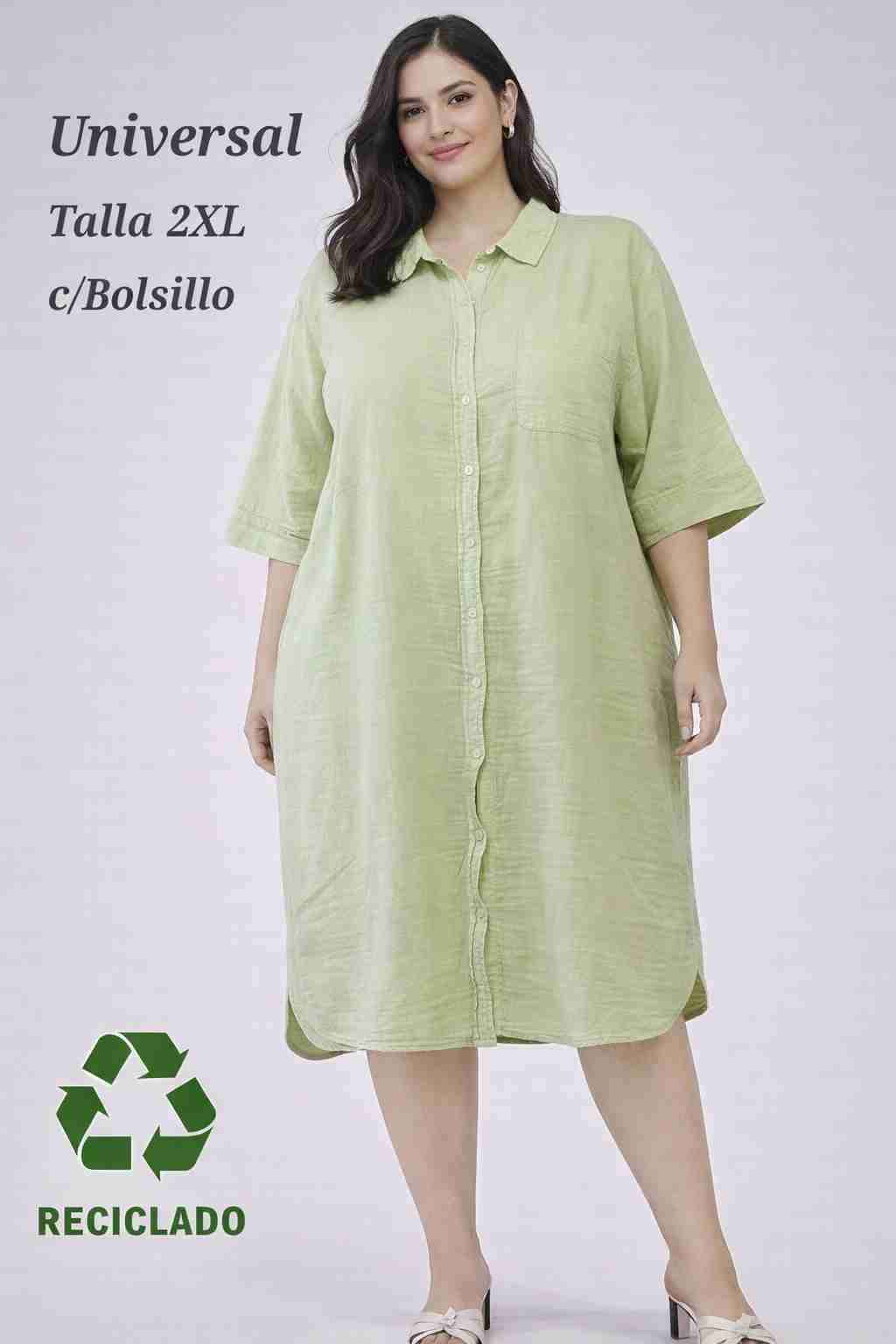 Vestido verde con bolsillo