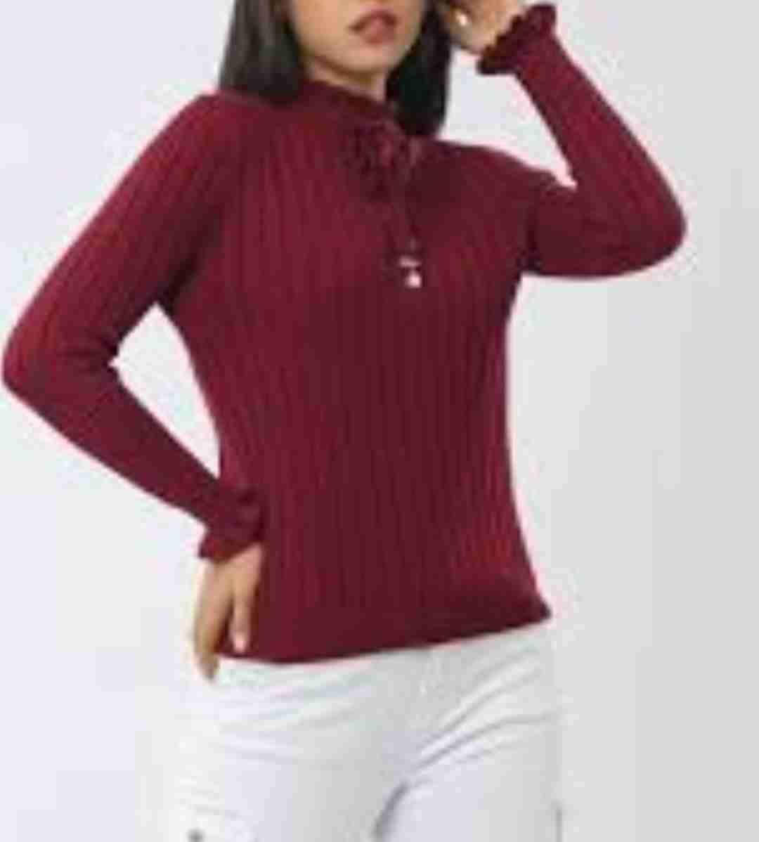 Sweater rojo con cuello alto talla ML 40/42 - miniatura 2