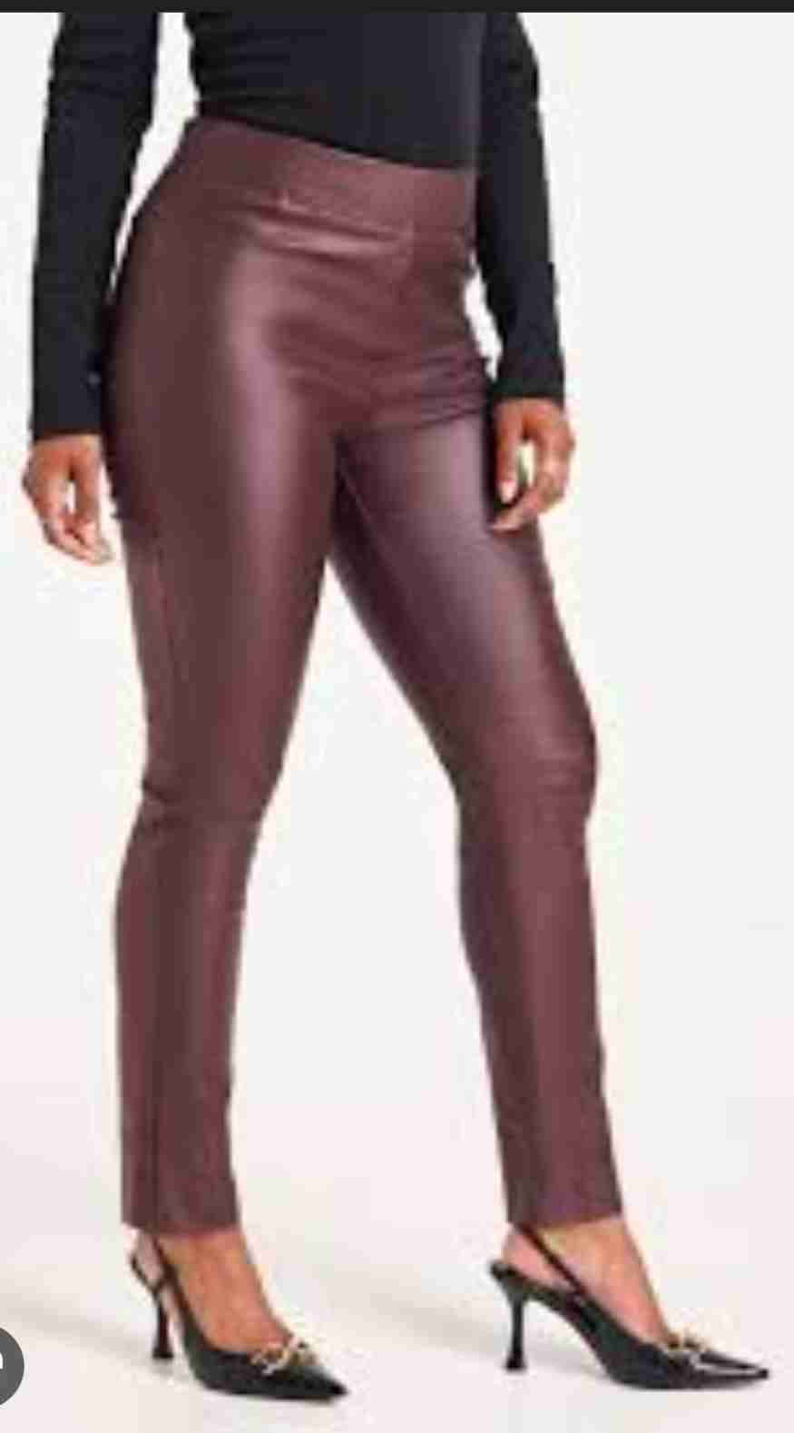 Leggings ecocuero burdeo L 44 44/46 - miniatura 2