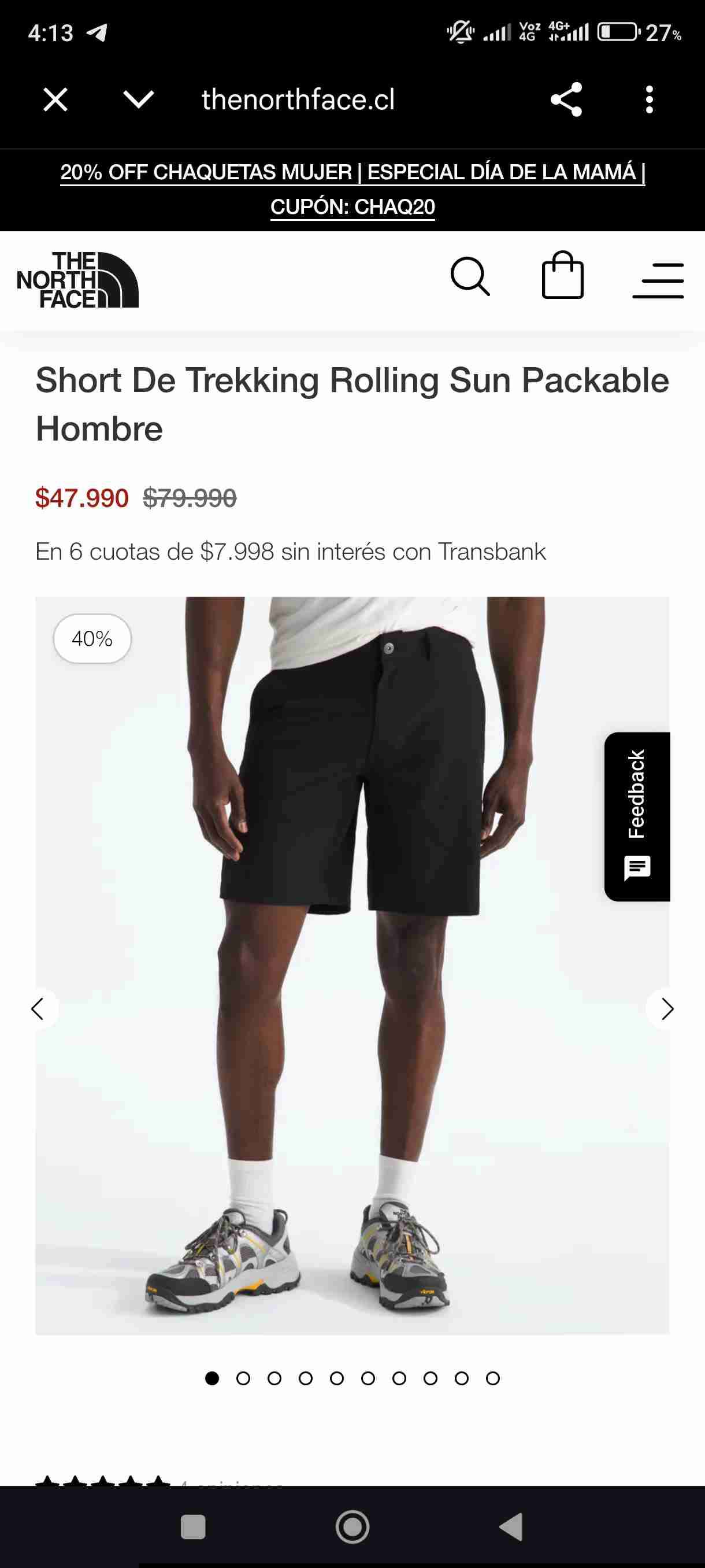 Short negro The North Face - miniatura 4
