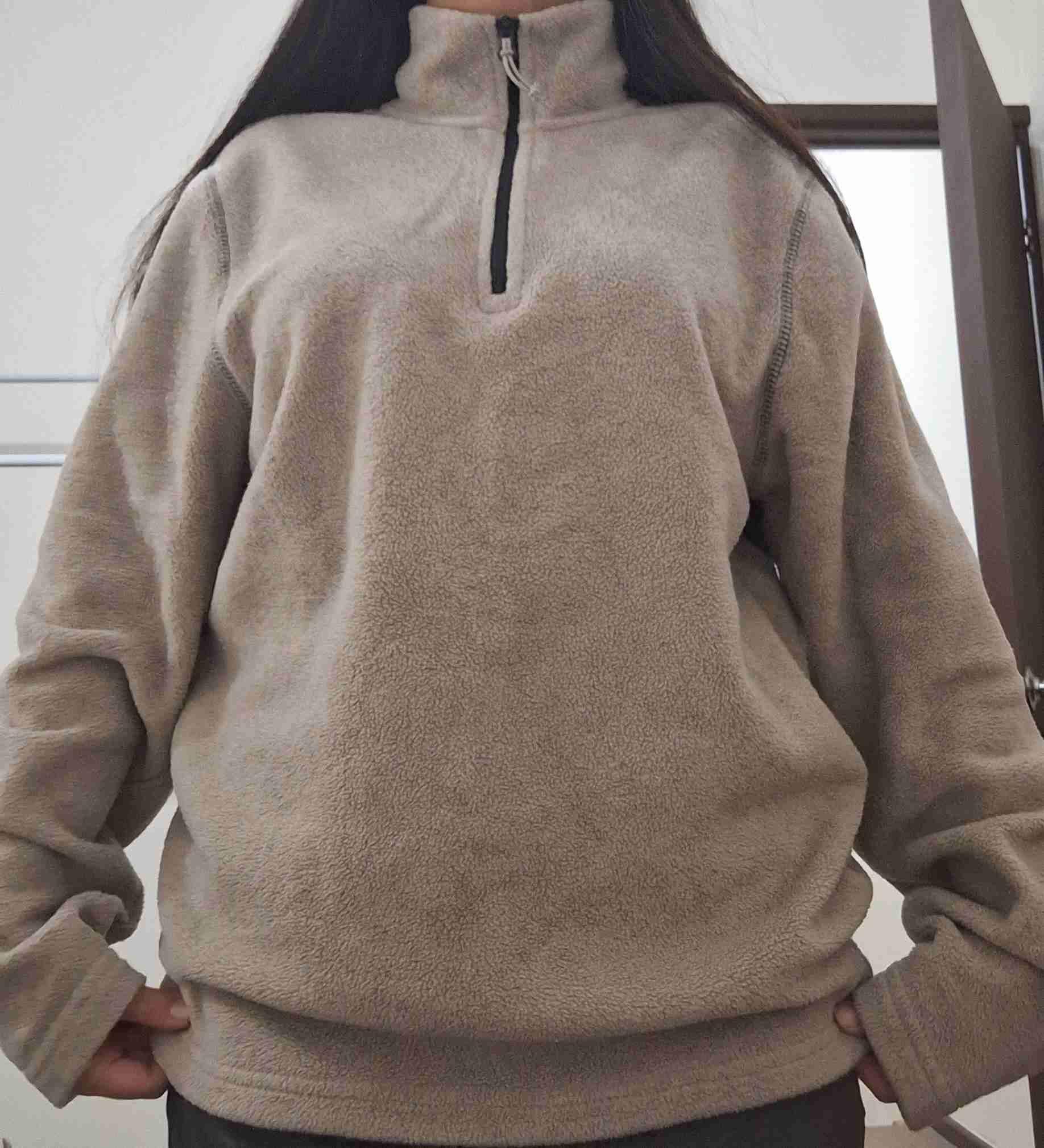 Polerón beige con cierre - miniatura 3